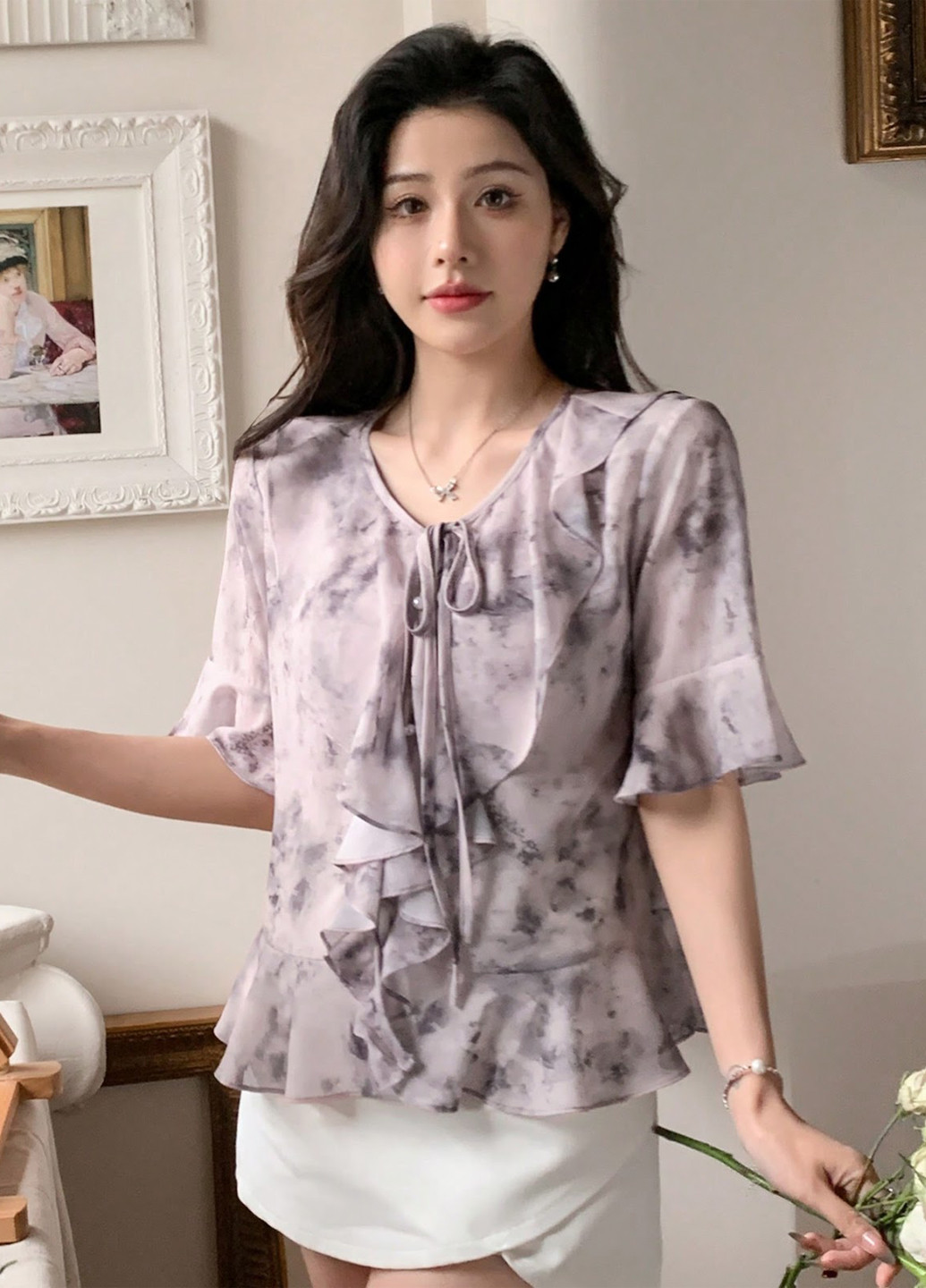 Комбинированная блуза SHEIN