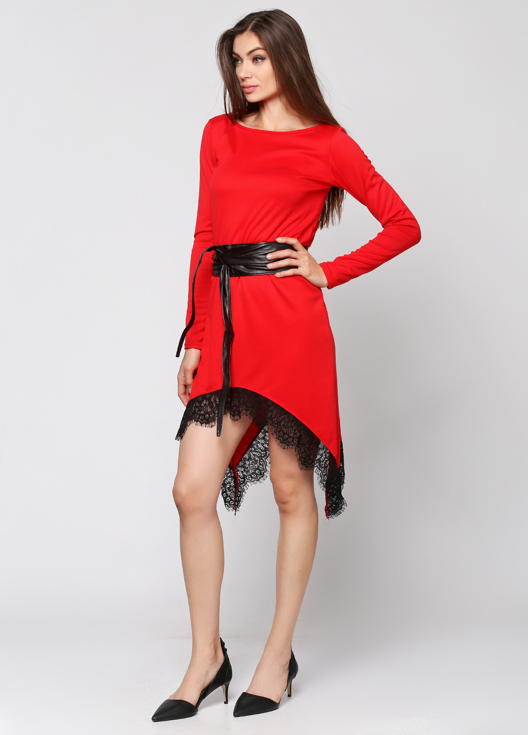 Красное коктейльное платье Podium