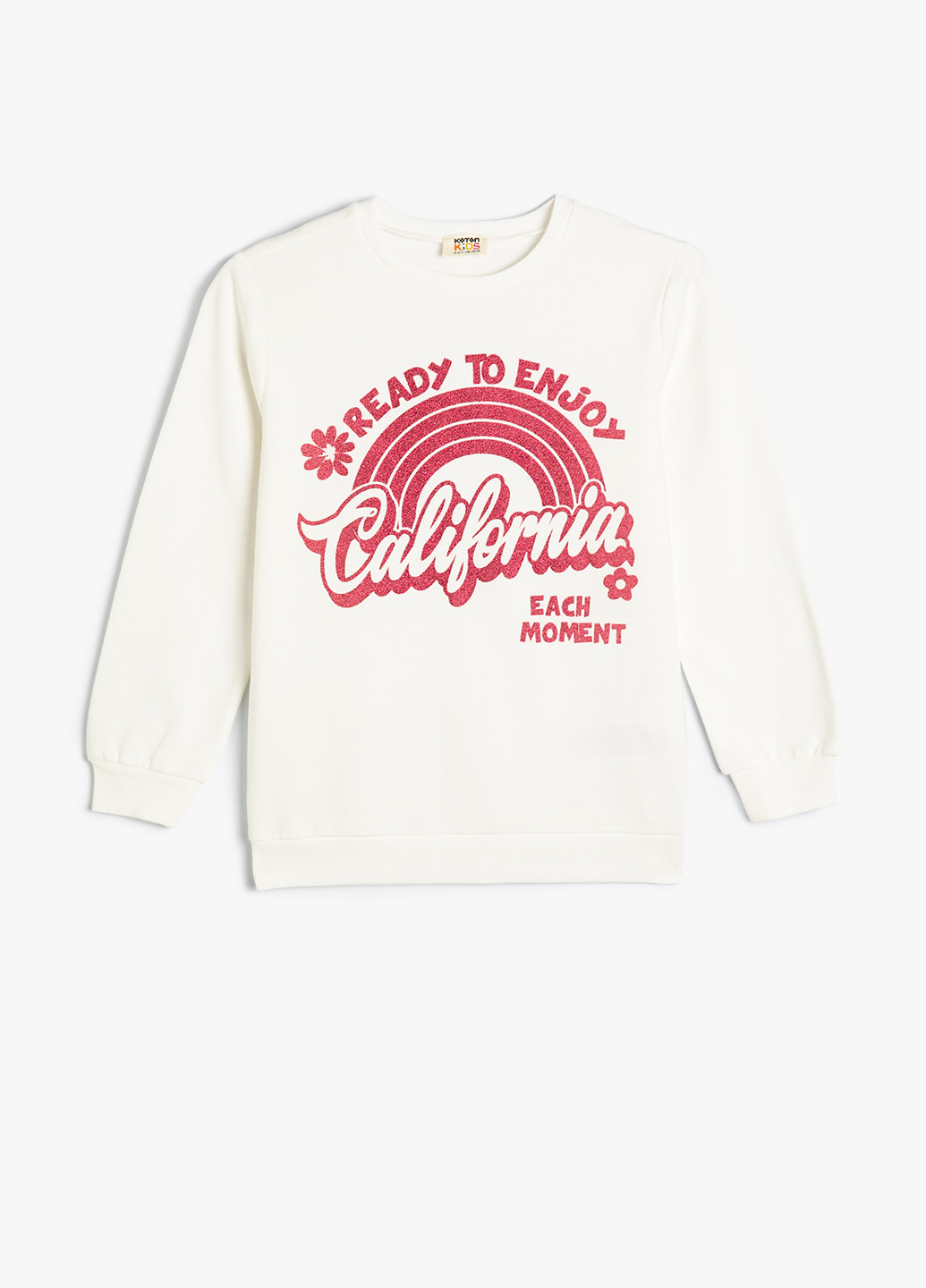 KOTON свитшот рисунок молочный кэжуал хлопок