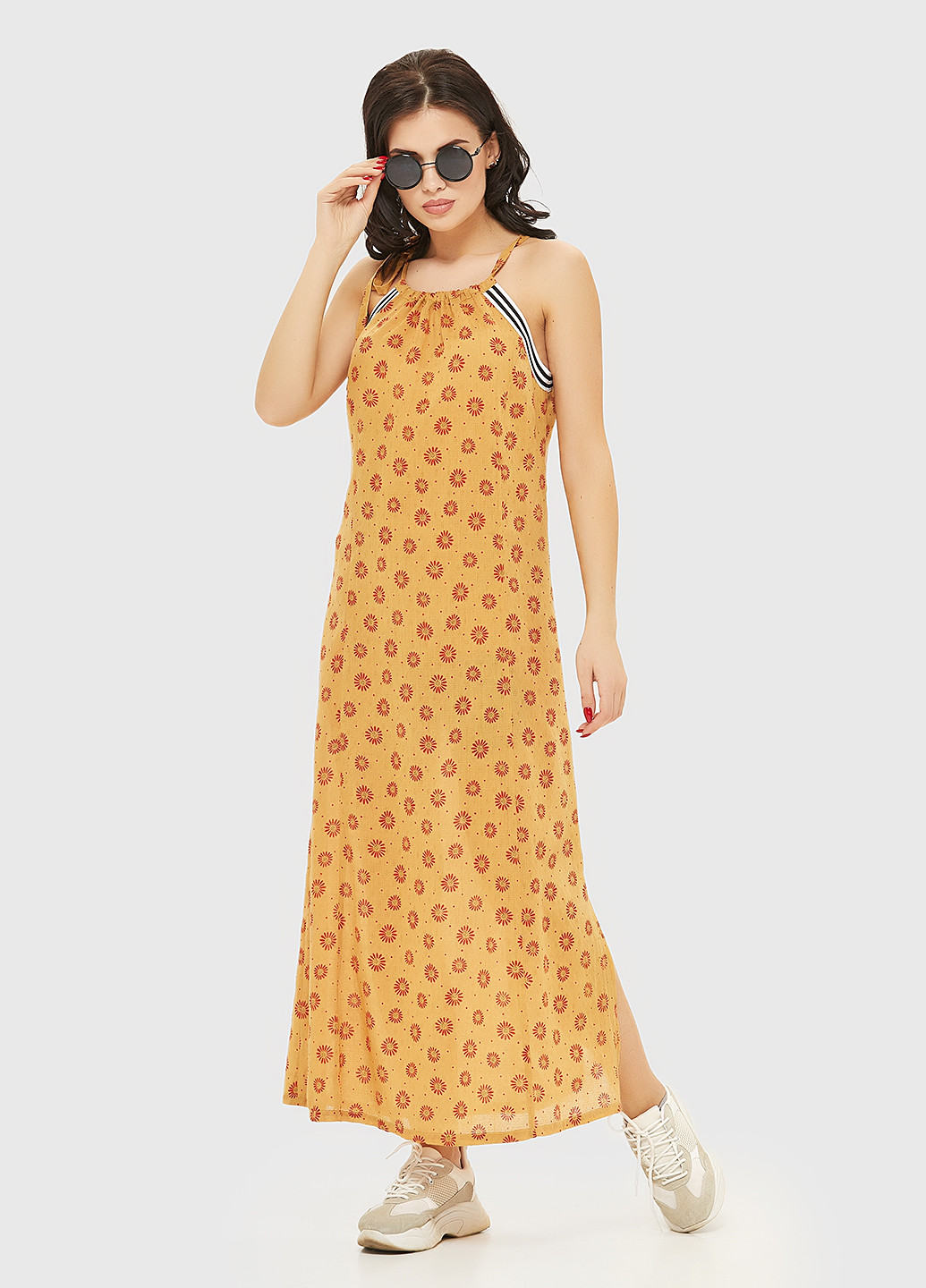Жовтий кежуал сукня а-силует MN з квітковим принтом