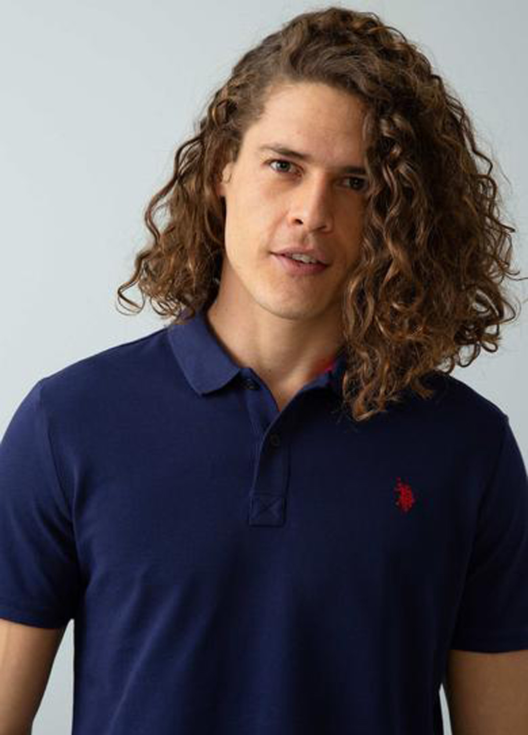 Темно-синяя футболка-поло для мужчин U.S. Polo Assn. однотонная