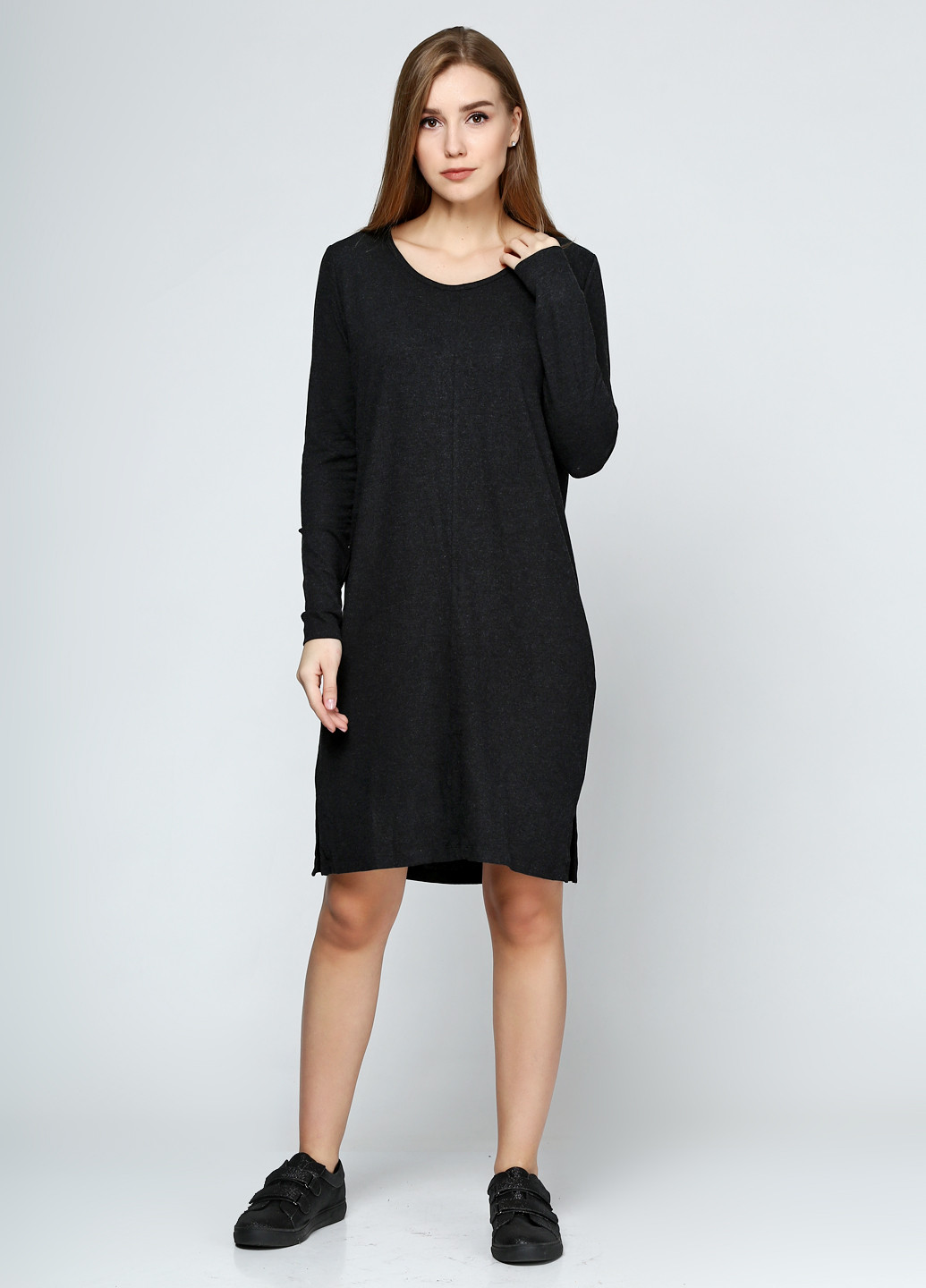 Темно-серое кэжуал платье Vila однотонное