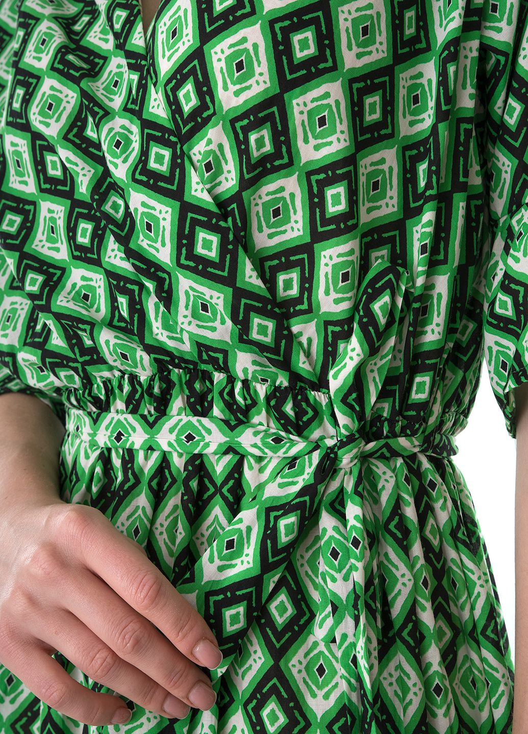 Зеленое кэжуал платье Joleen с геометрическим узором