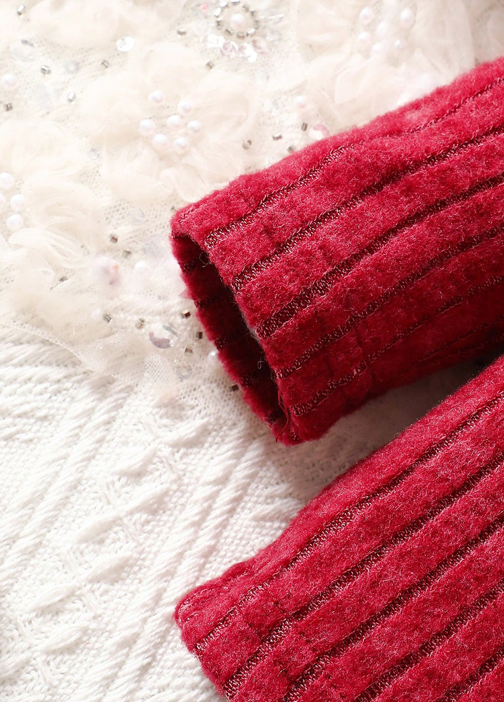 Бордовий демісезонний комплект (гольф, спідниця-шорти) SHEIN