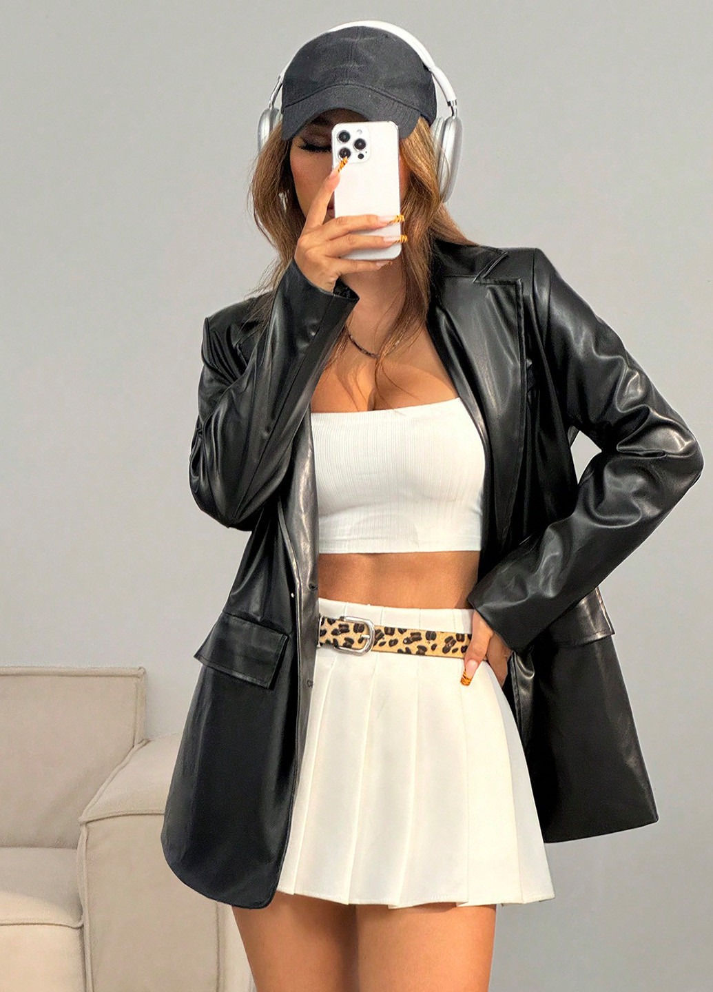 Черный женский куртка SHEIN однотонный - демисезонный