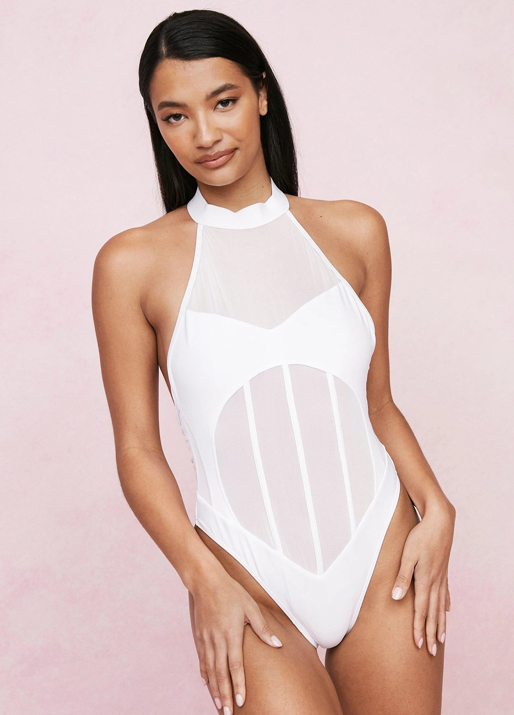 Белый летний купальник слитный Nasty Gal