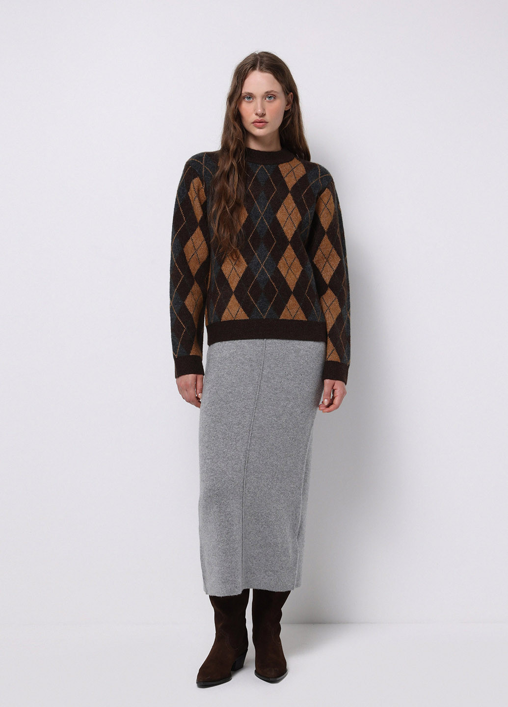 Серая кэжуал однотонная юбка Colin's карандаш