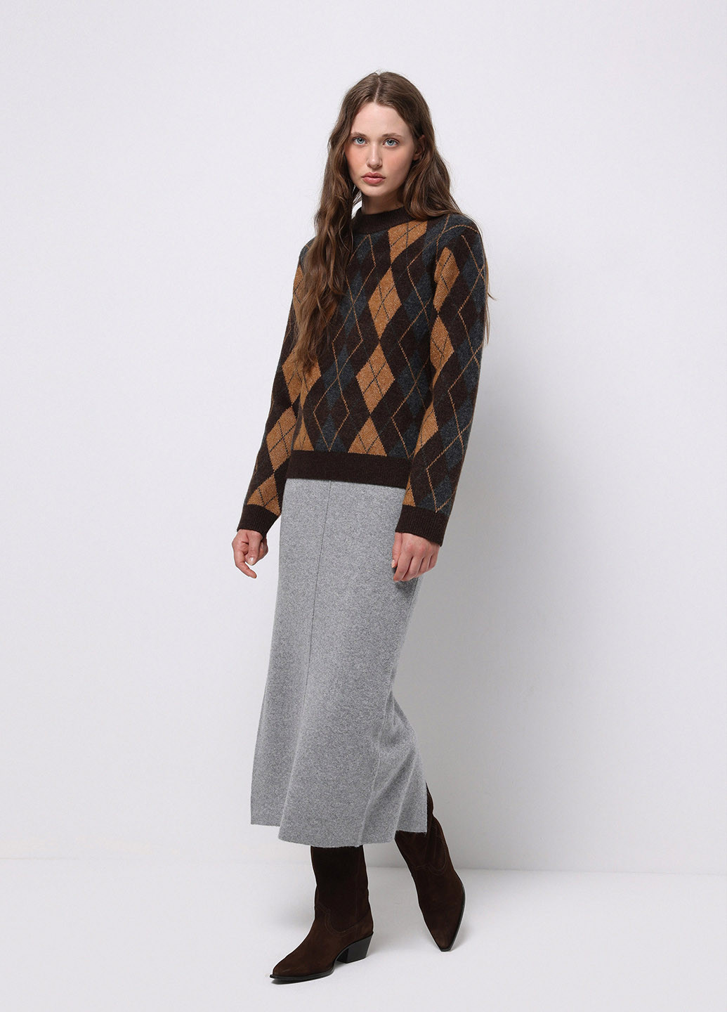 Серая кэжуал однотонная юбка Colin's карандаш