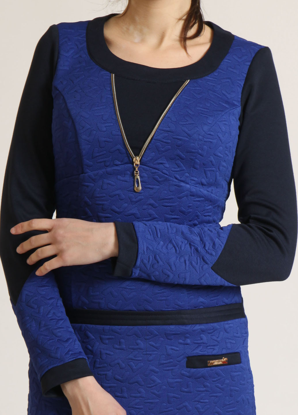 Синее кэжуал платье Ko-style фактурное