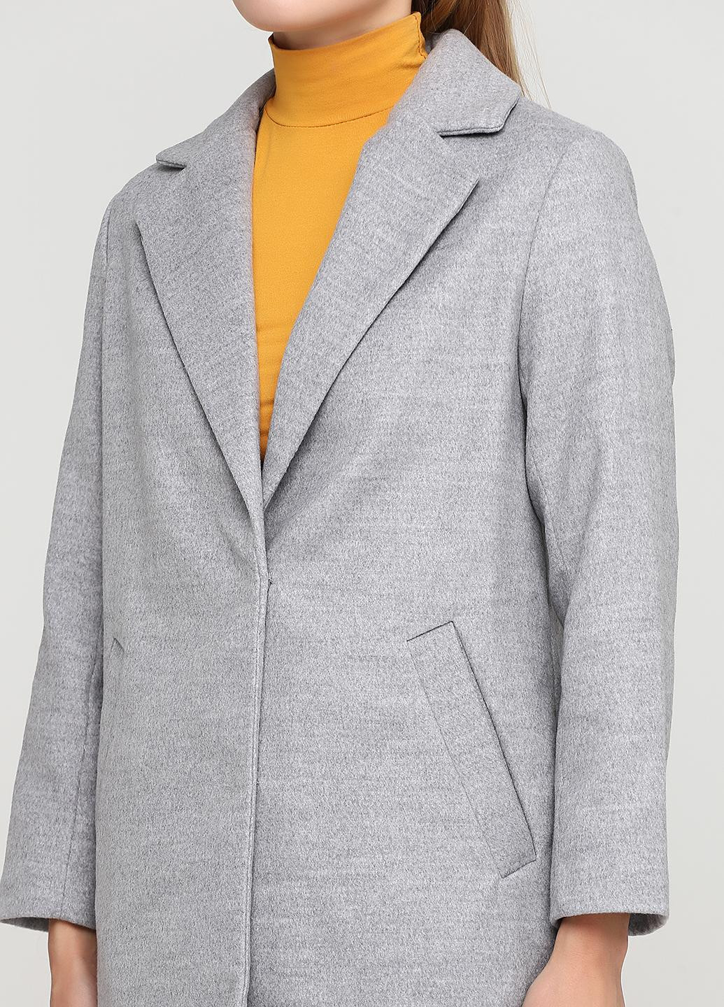Светло-серое демисезонное Пальто однобортное New Look