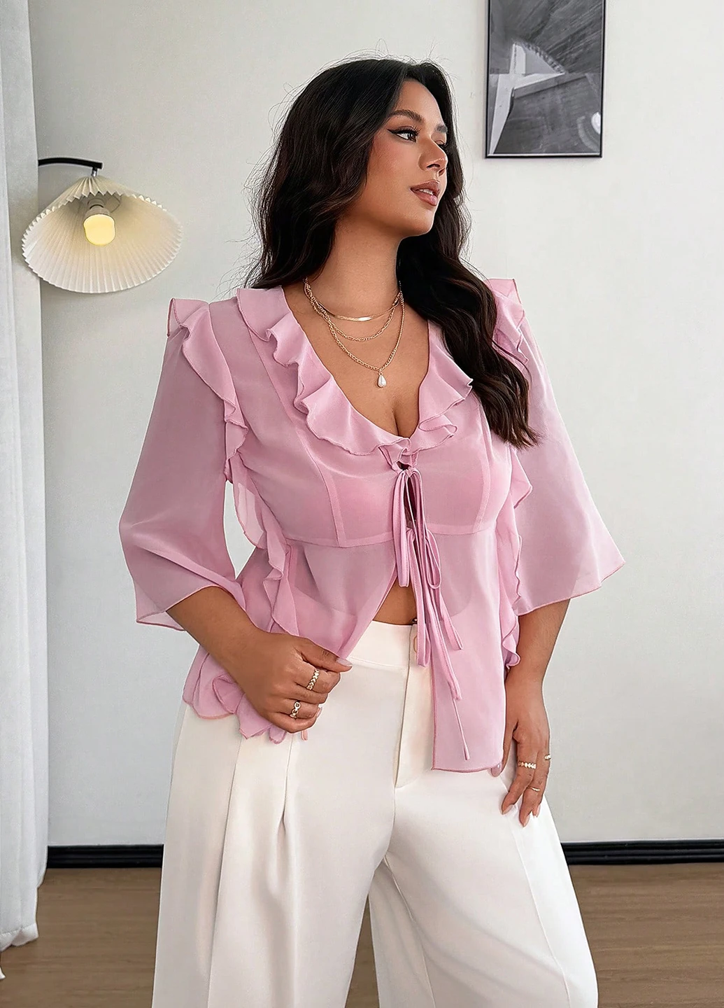 Розовая блуза SHEIN