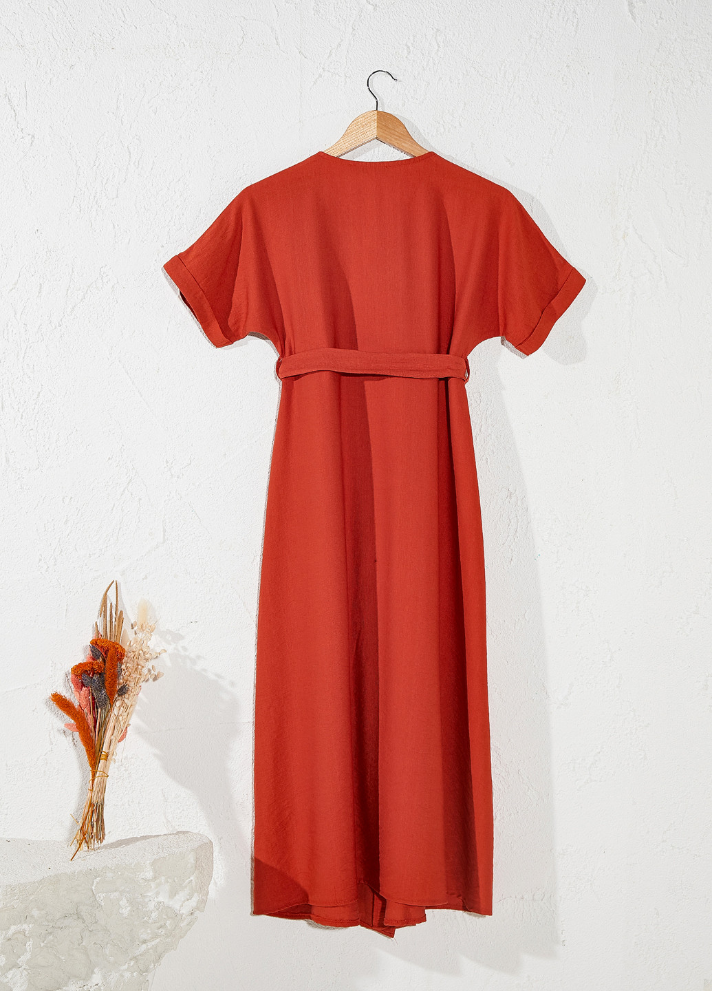 Червона кежуал сукня кльош LC Waikiki однотонна