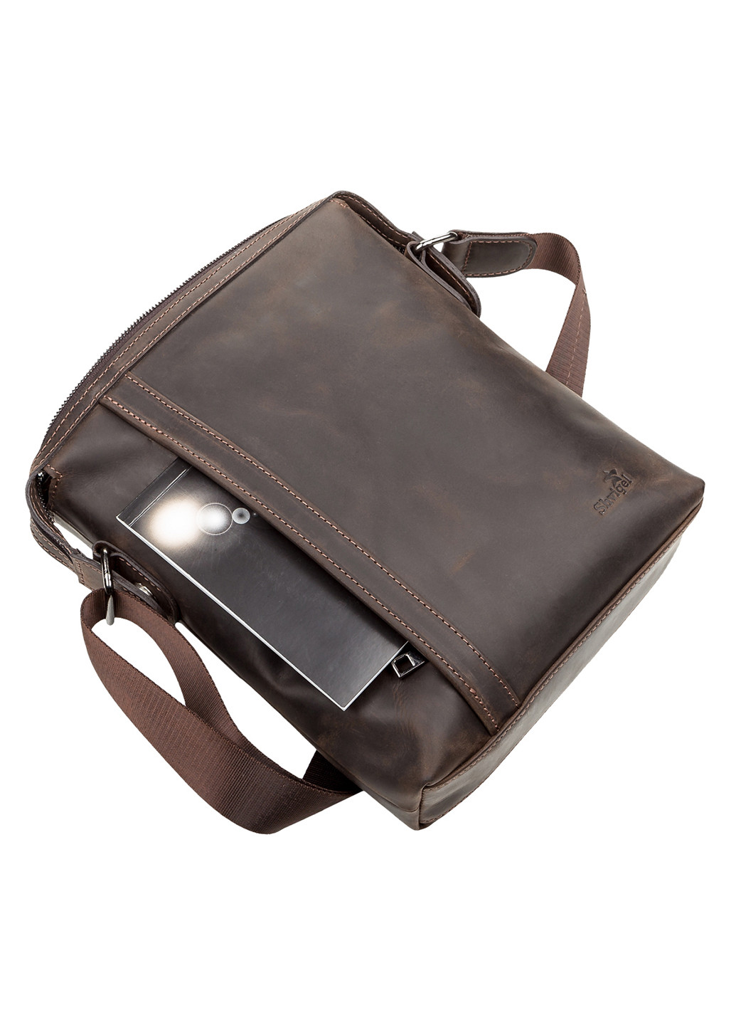 Мужская кожаная сумка 25х28х5 см Shvigel (252130739)