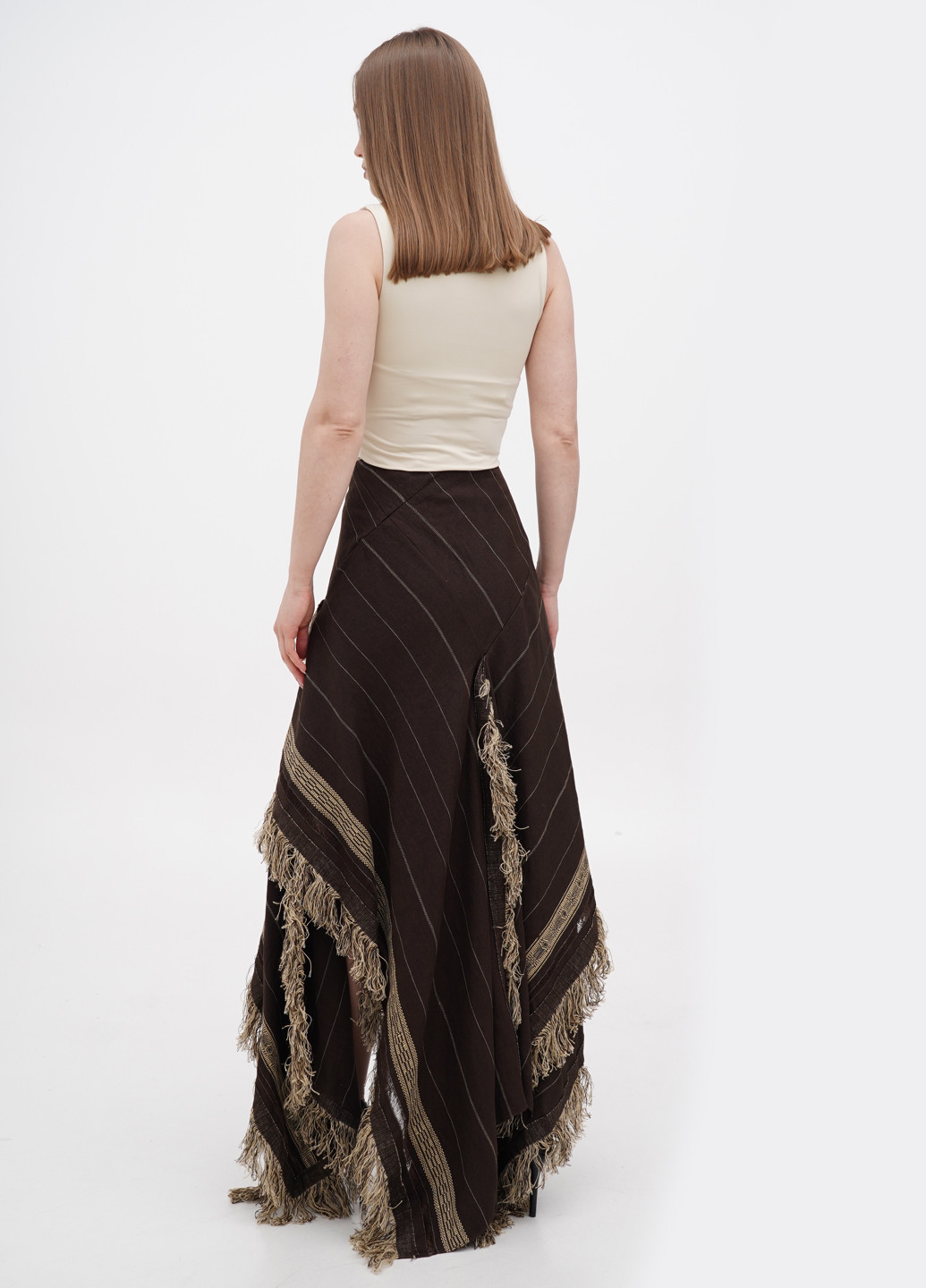 Темно-коричневая кэжуал однотонная юбка Ralph Lauren а-силуэта (трапеция)