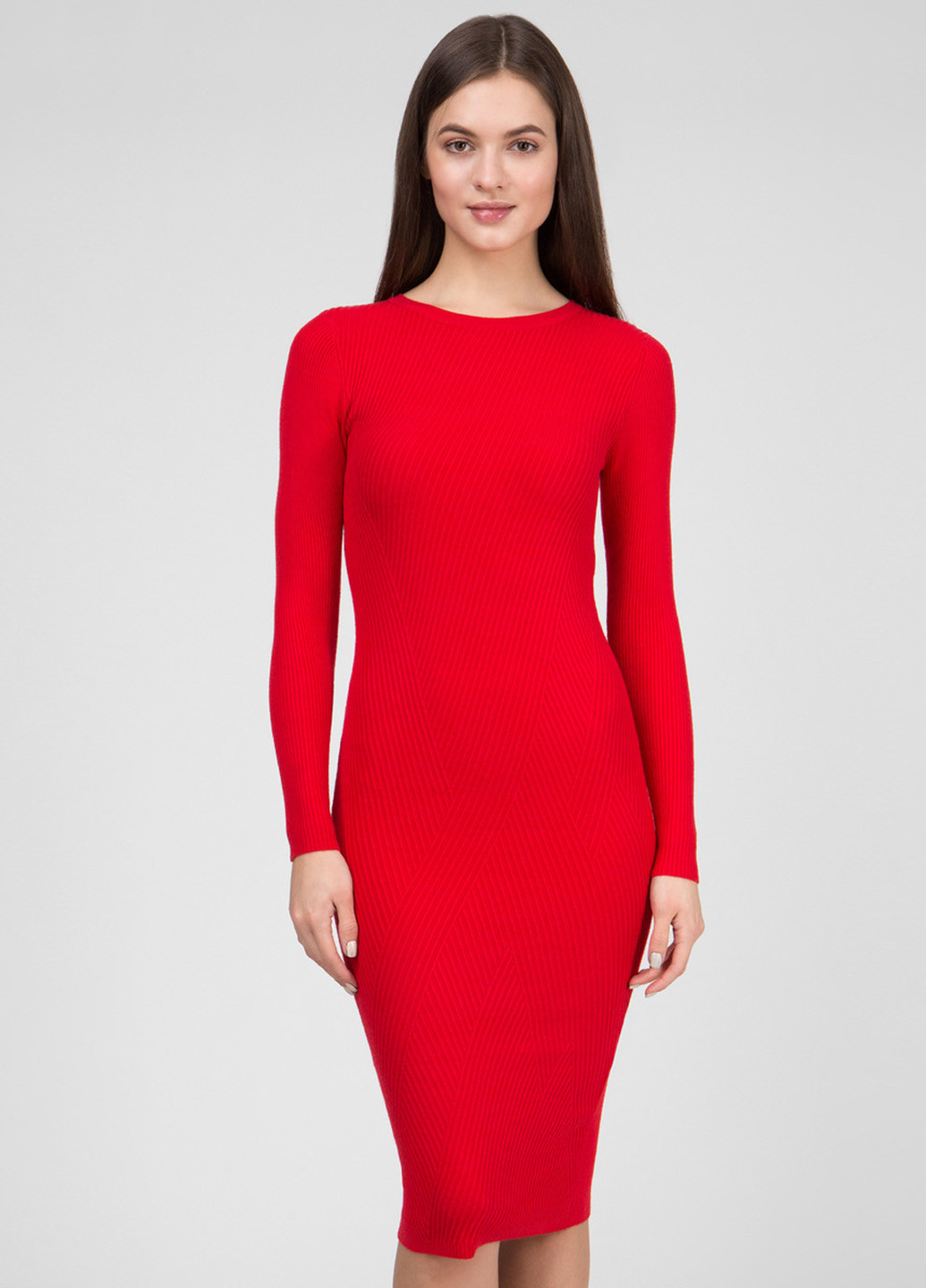Красное кэжуал платье Preppy однотонное