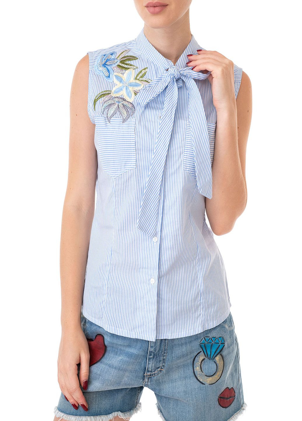 Голубая блуза Miss Miss