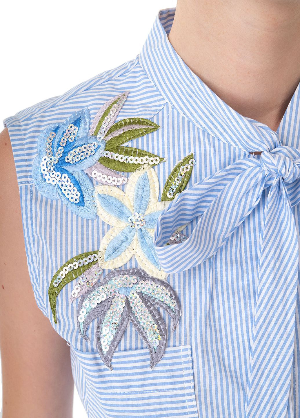 Голубая блуза Miss Miss