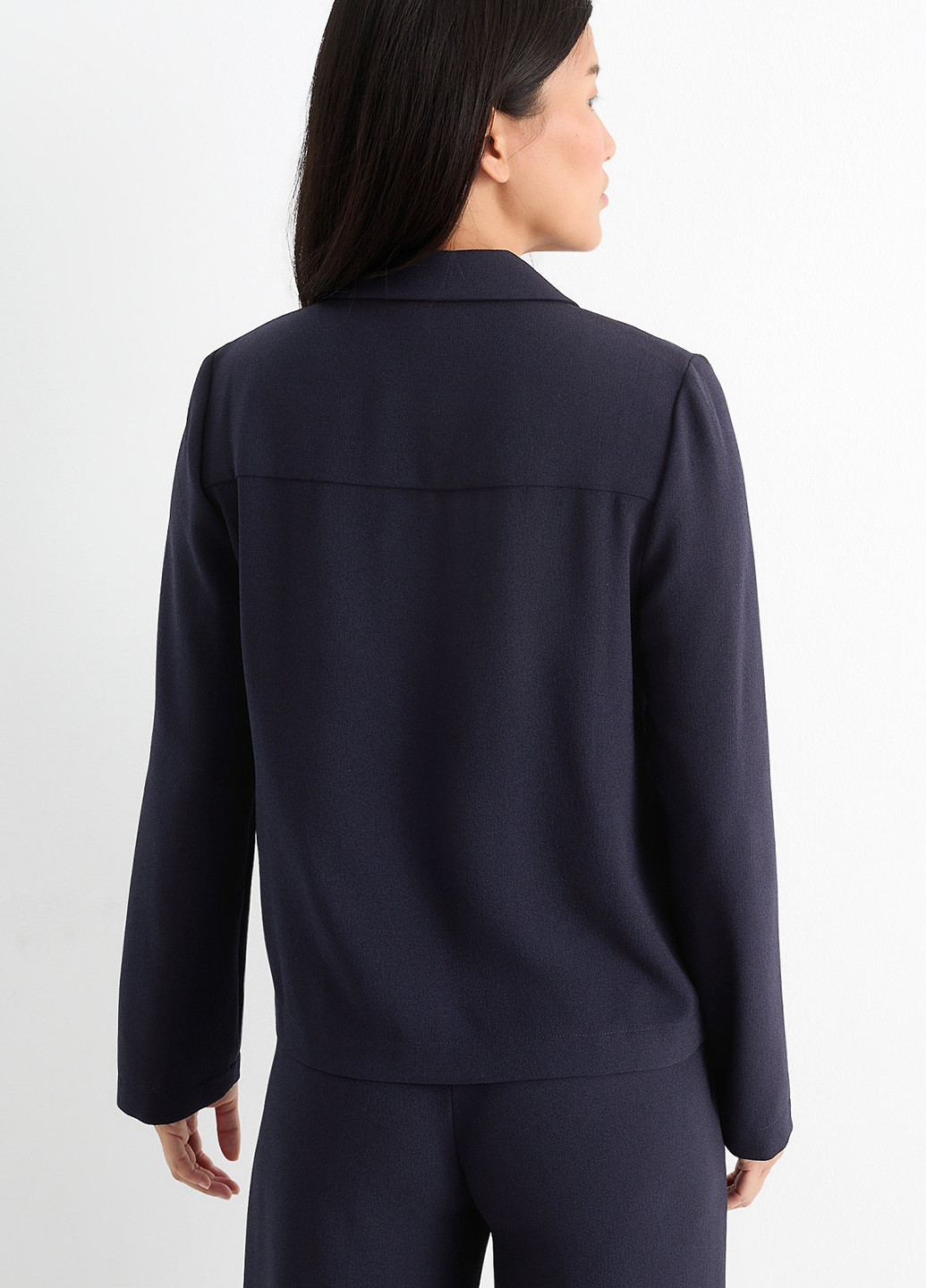 Темно-синяя кэжуал рубашка однотонная C&A