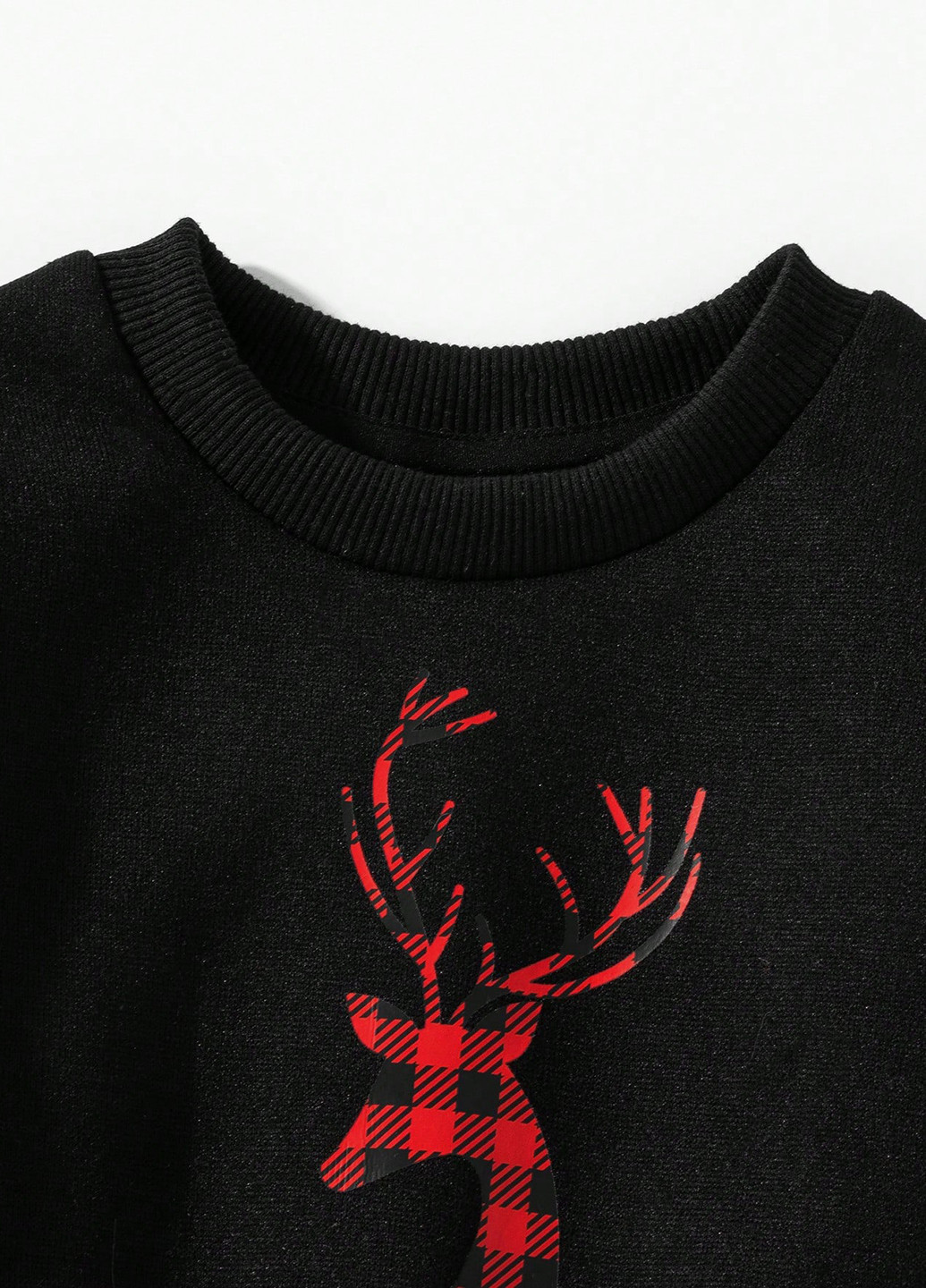 SHEIN свитшот новогодний черный кэжуал полиэстер