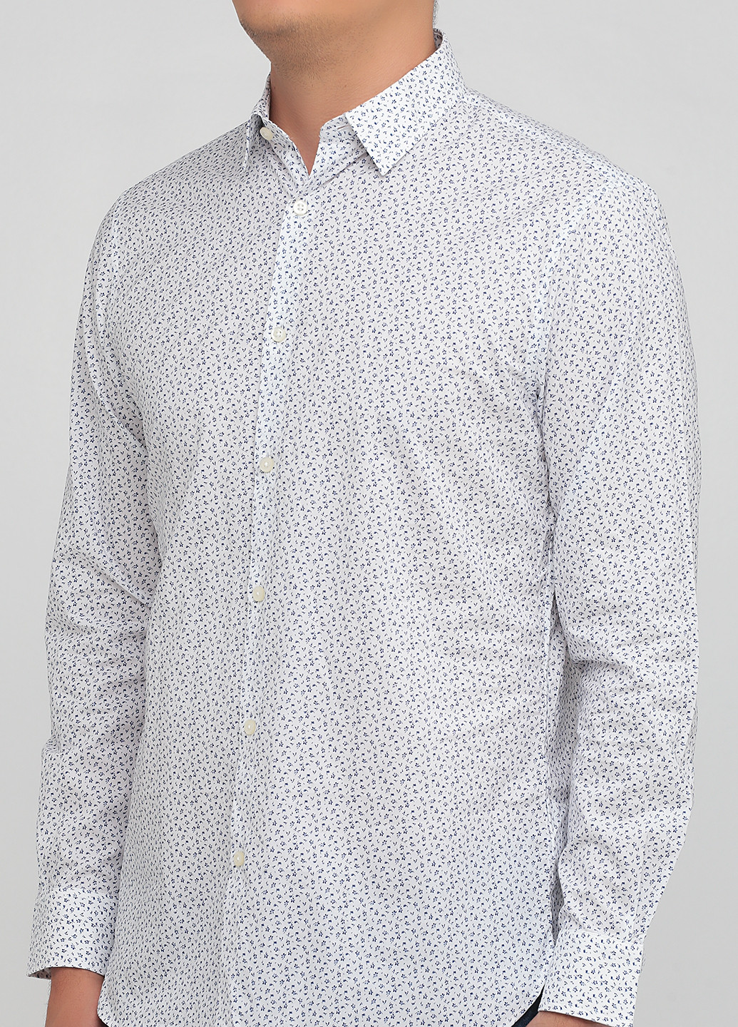 Белая кэжуал рубашка с цветами Club Monaco