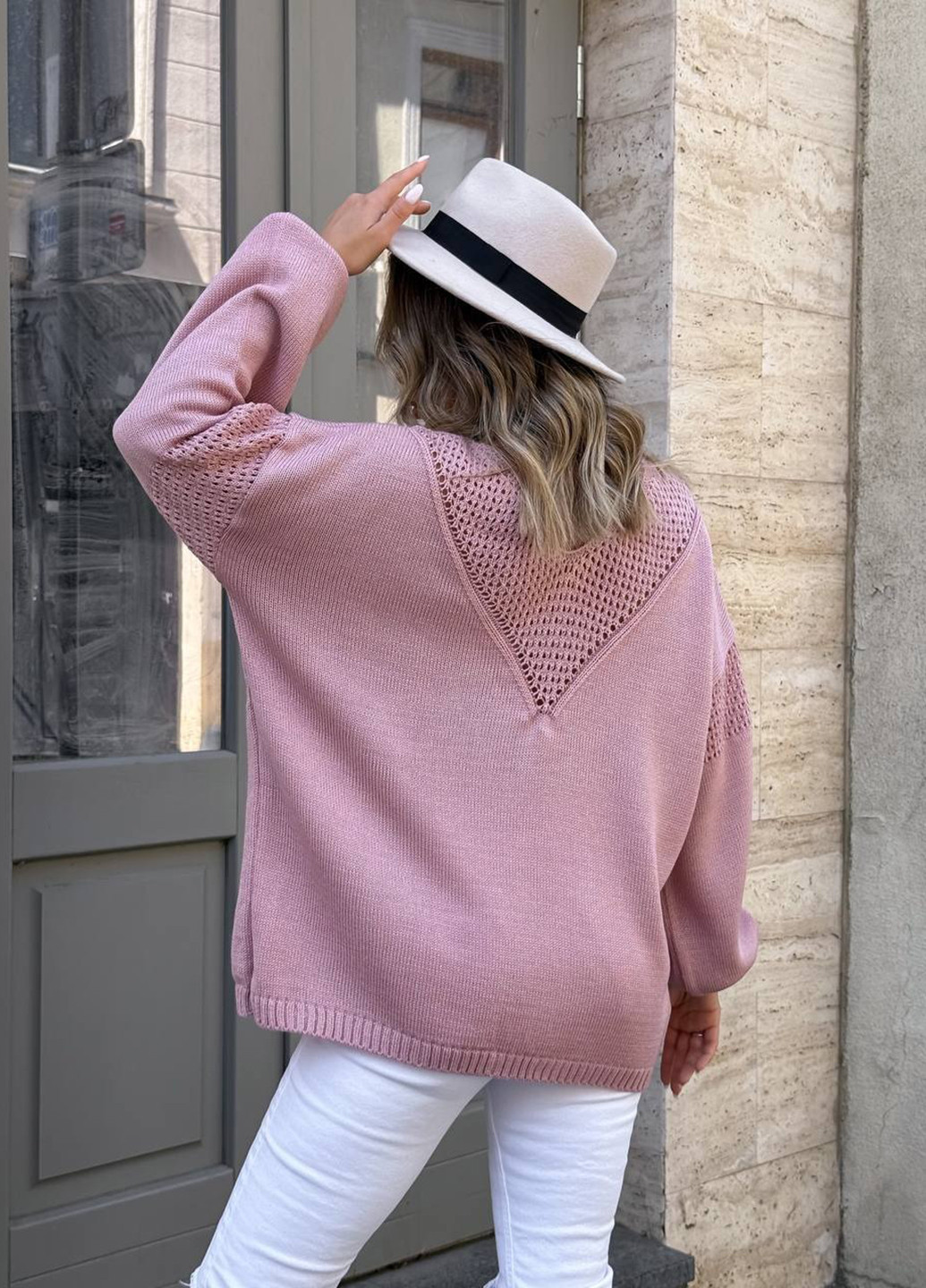 Светло-розовый демисезонный пуловер пуловер No Brand