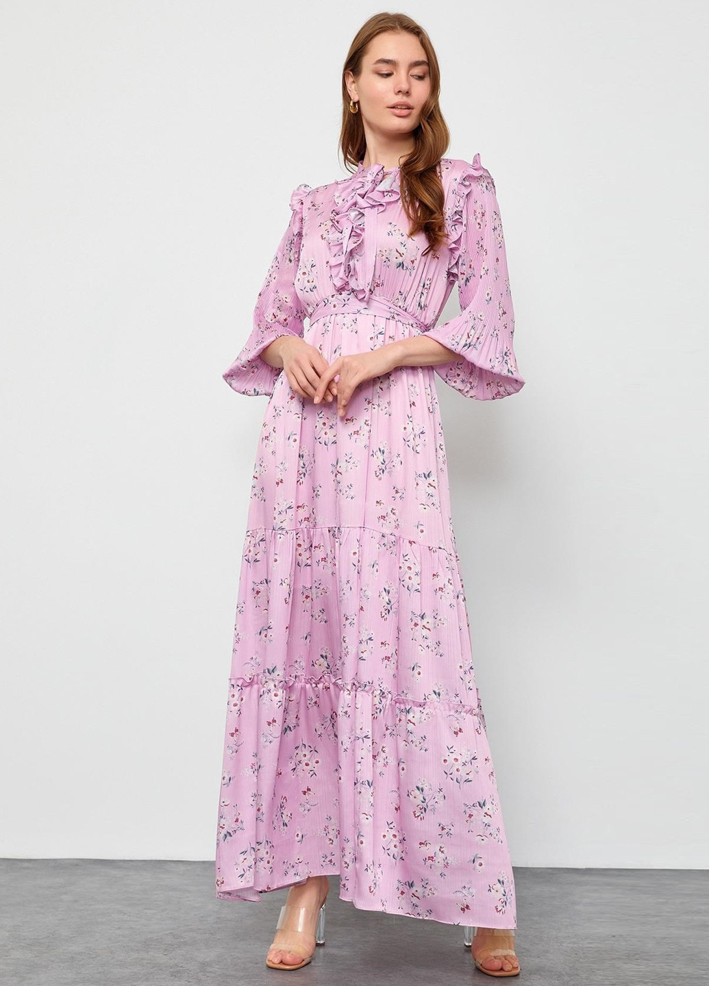 Рожева кежуал сукня кльош Setre з квітковим принтом