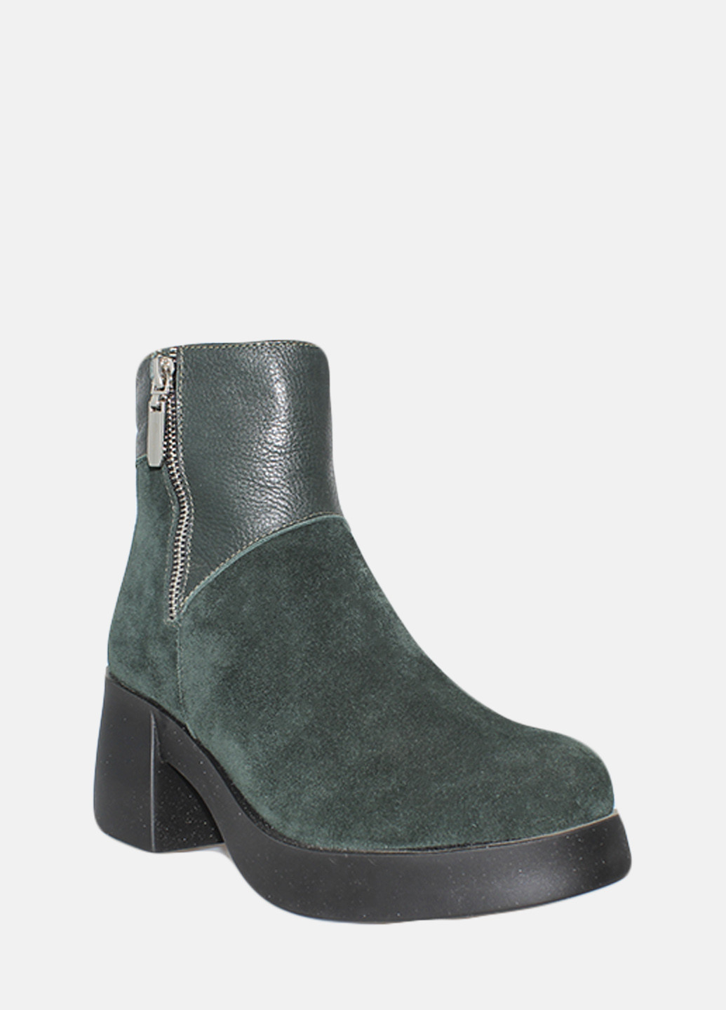 Зимние ботинки re0521 зеленый Emilio из натуральной замши