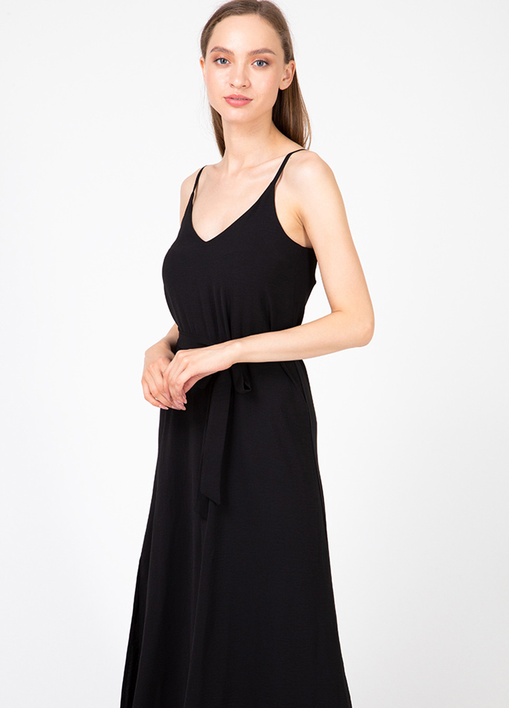Чорна кежуал сукня з відкритими плечима Lilove однотонна