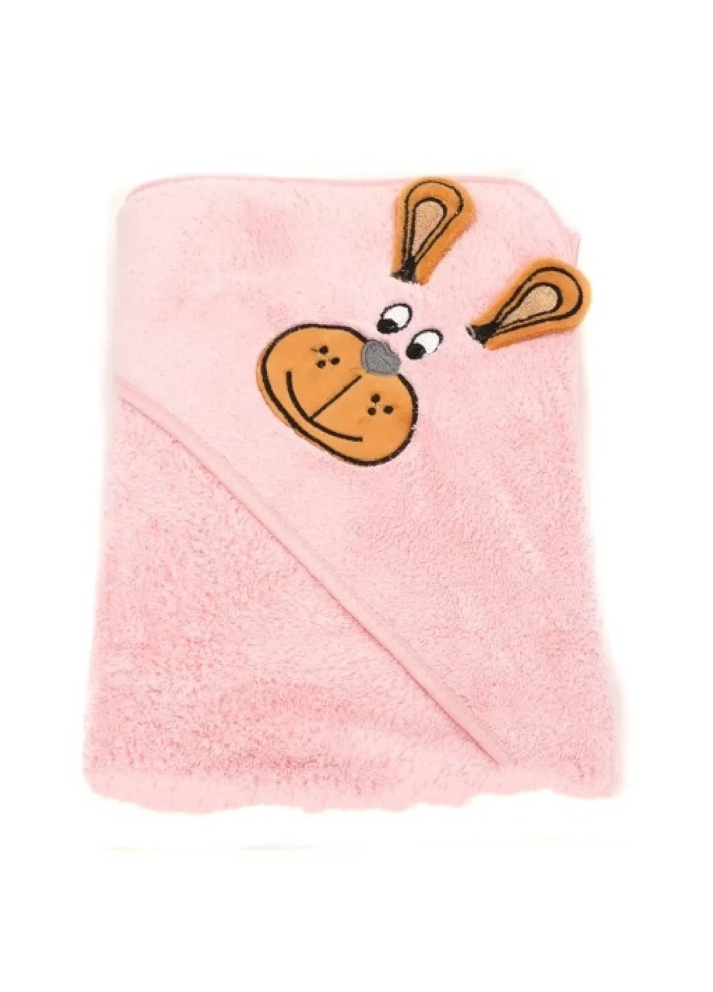 Unbranded рушник з капюшоном пончо дитячий банний плед куточок конверт для купання 90х90 см (473223-prob) рожевий однотонний рожевий виробництво -