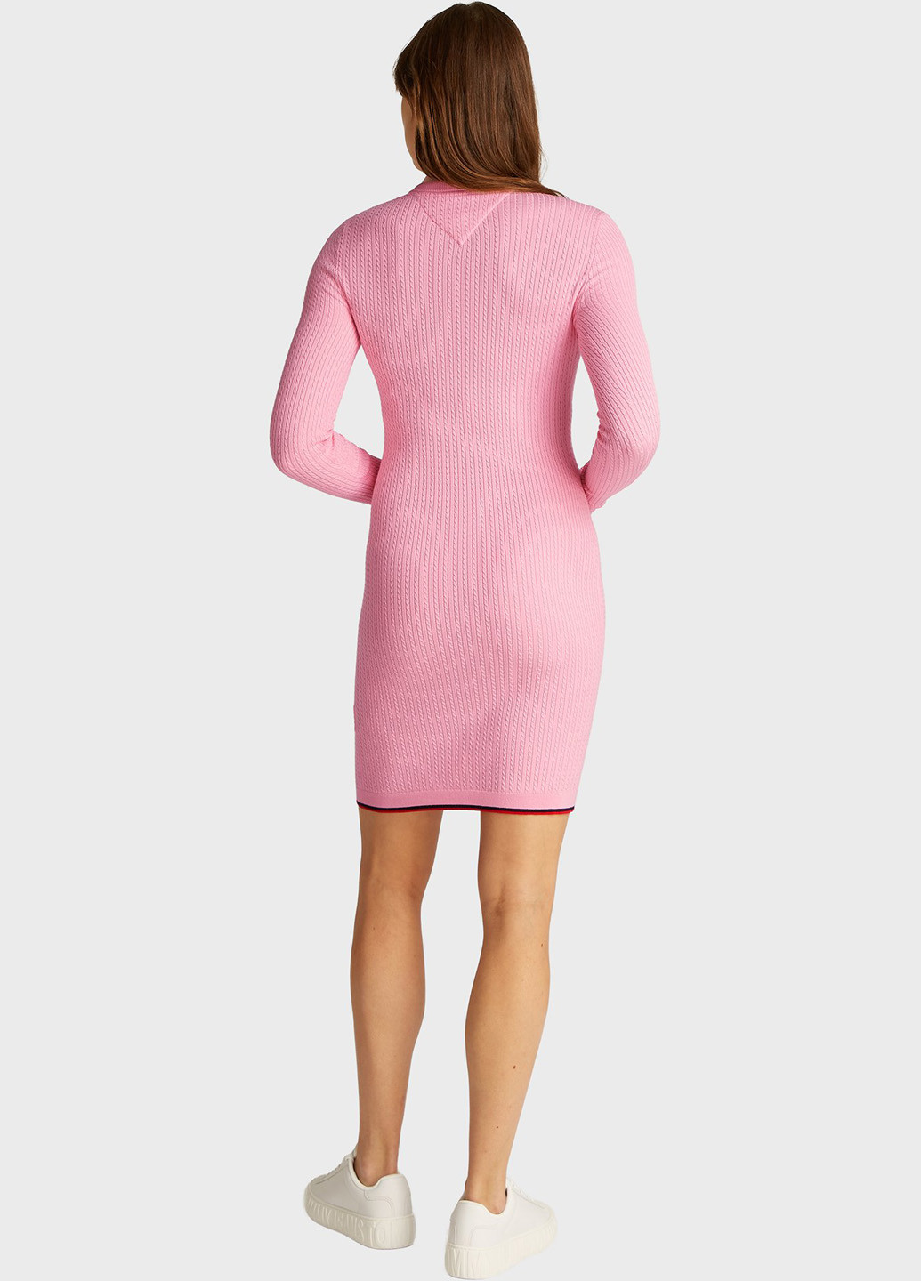 Рожева кежуал сукня силуетна, сукня-водолазка Tommy Jeans однотонна