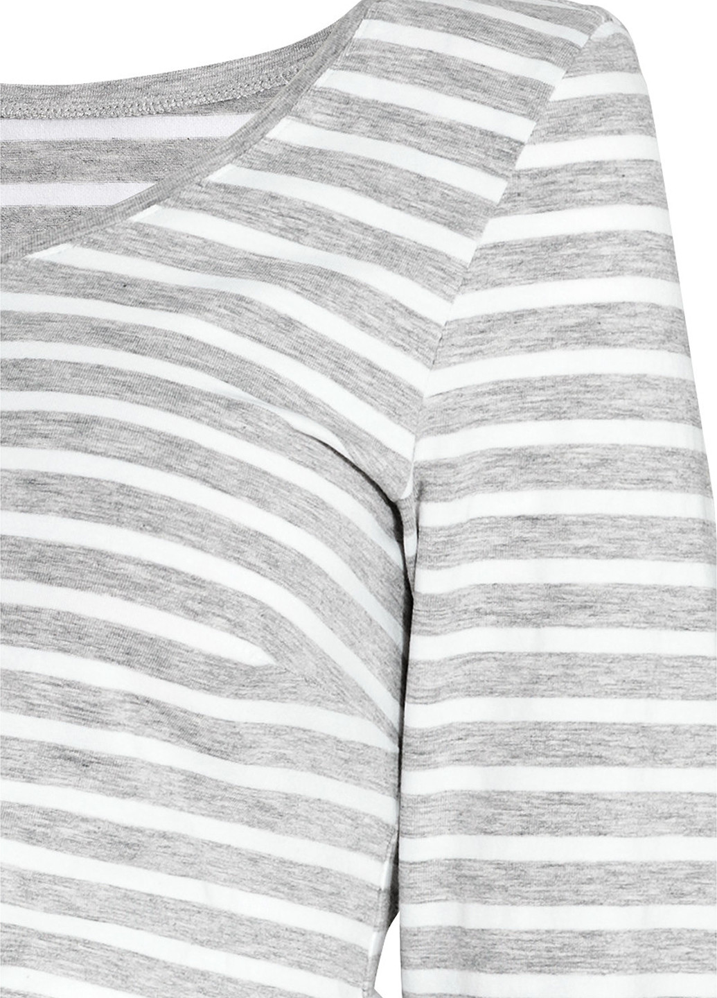 Светло-серый демисезонный кэжуал лонгслив H&M в полоску