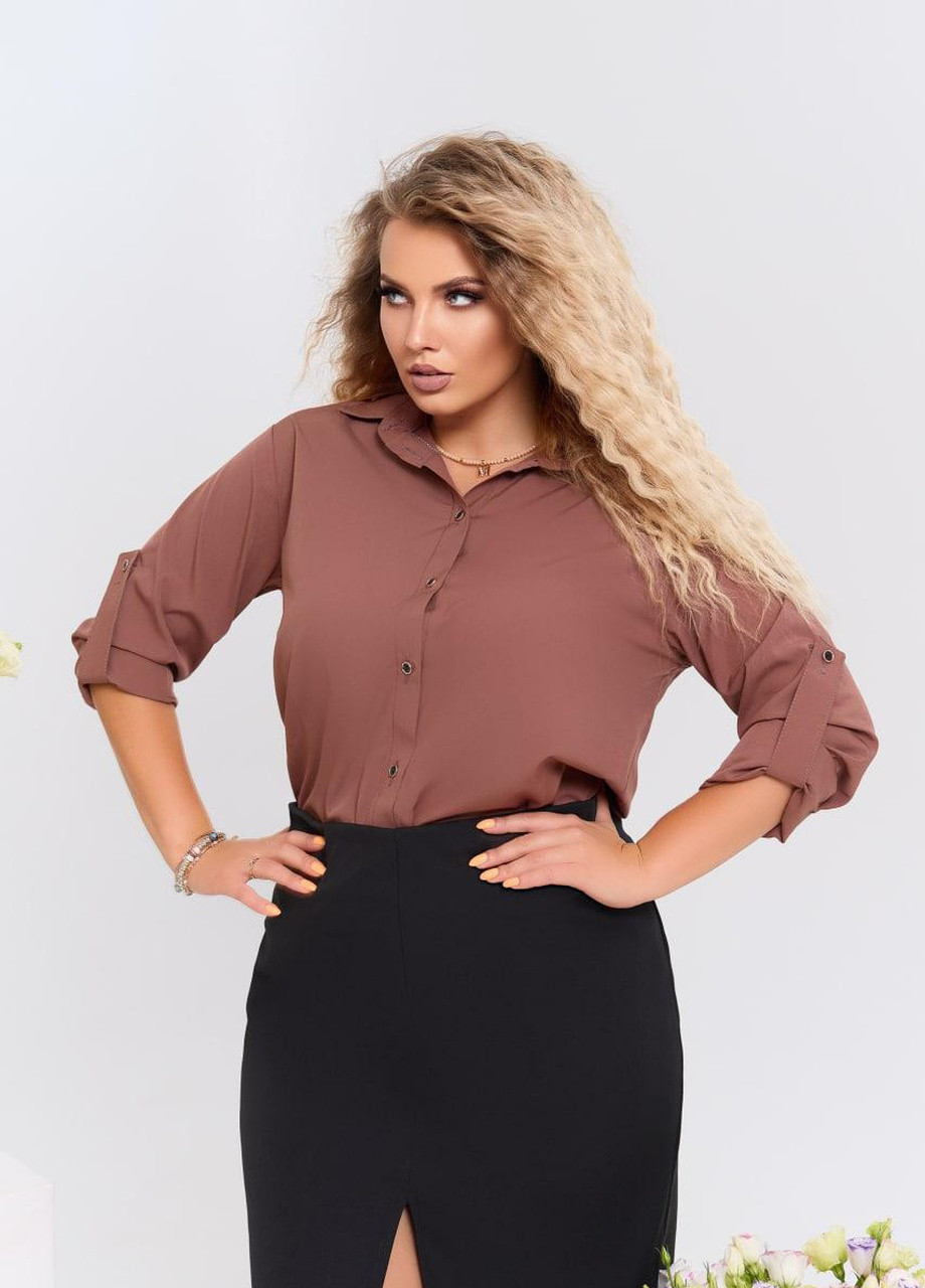 Женская классическая рубашка цвет капучино 374355 New Trend (256224723)