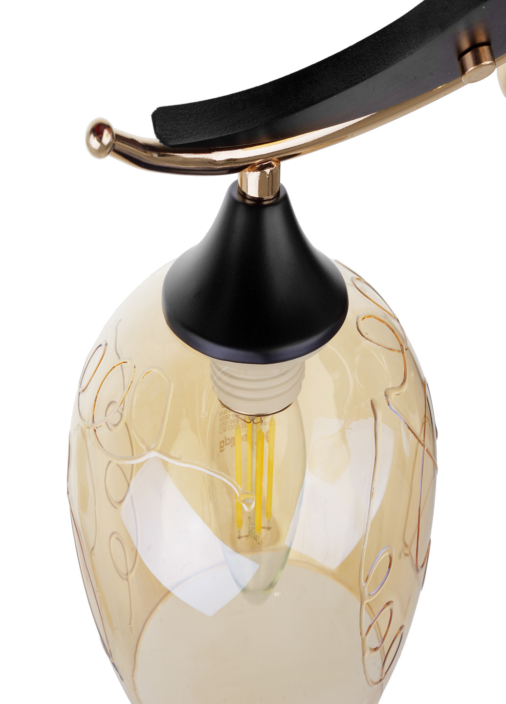 Люстра на 3 плафони чорна і золотиста LK-703S/3 E27 BK+FG Brille (220133414)