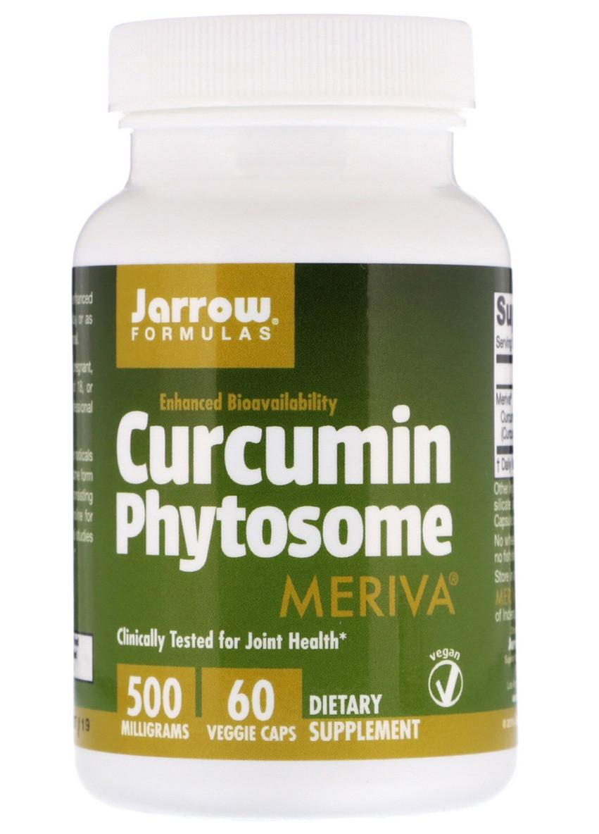 Фітосоми куркумін 500 мг, Curcumin Phytosome Meriva,, 60 гелевих капсул Jarrow Formulas (228292449)