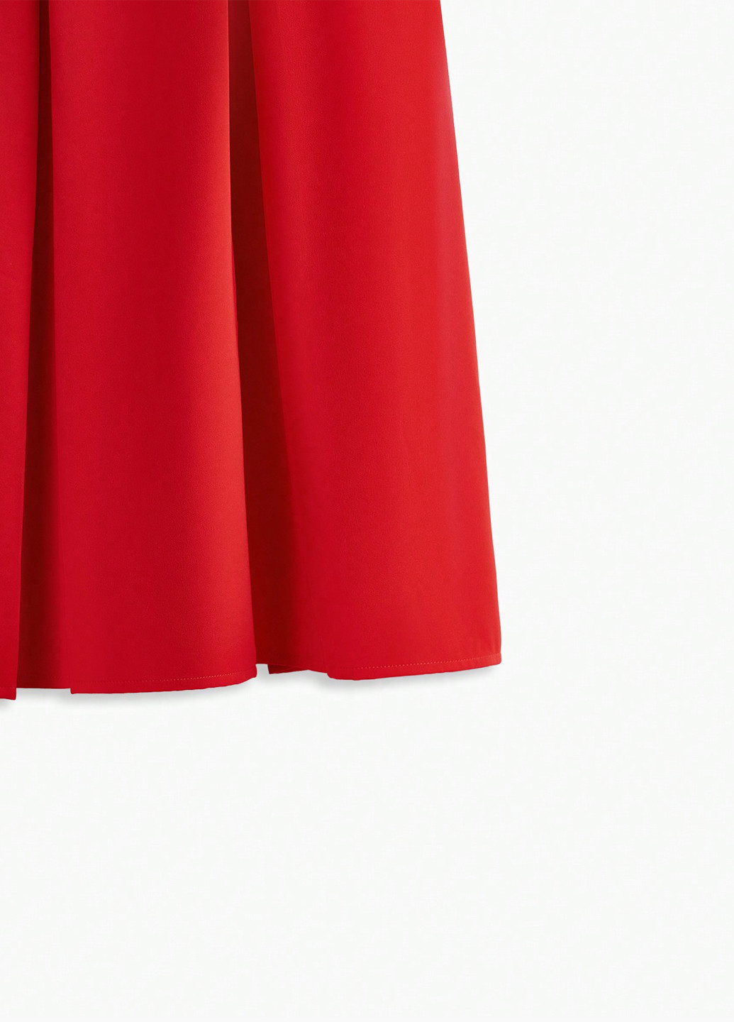 Красная кэжуал однотонная юбка SHEIN плиссе, а-силуэта (трапеция)