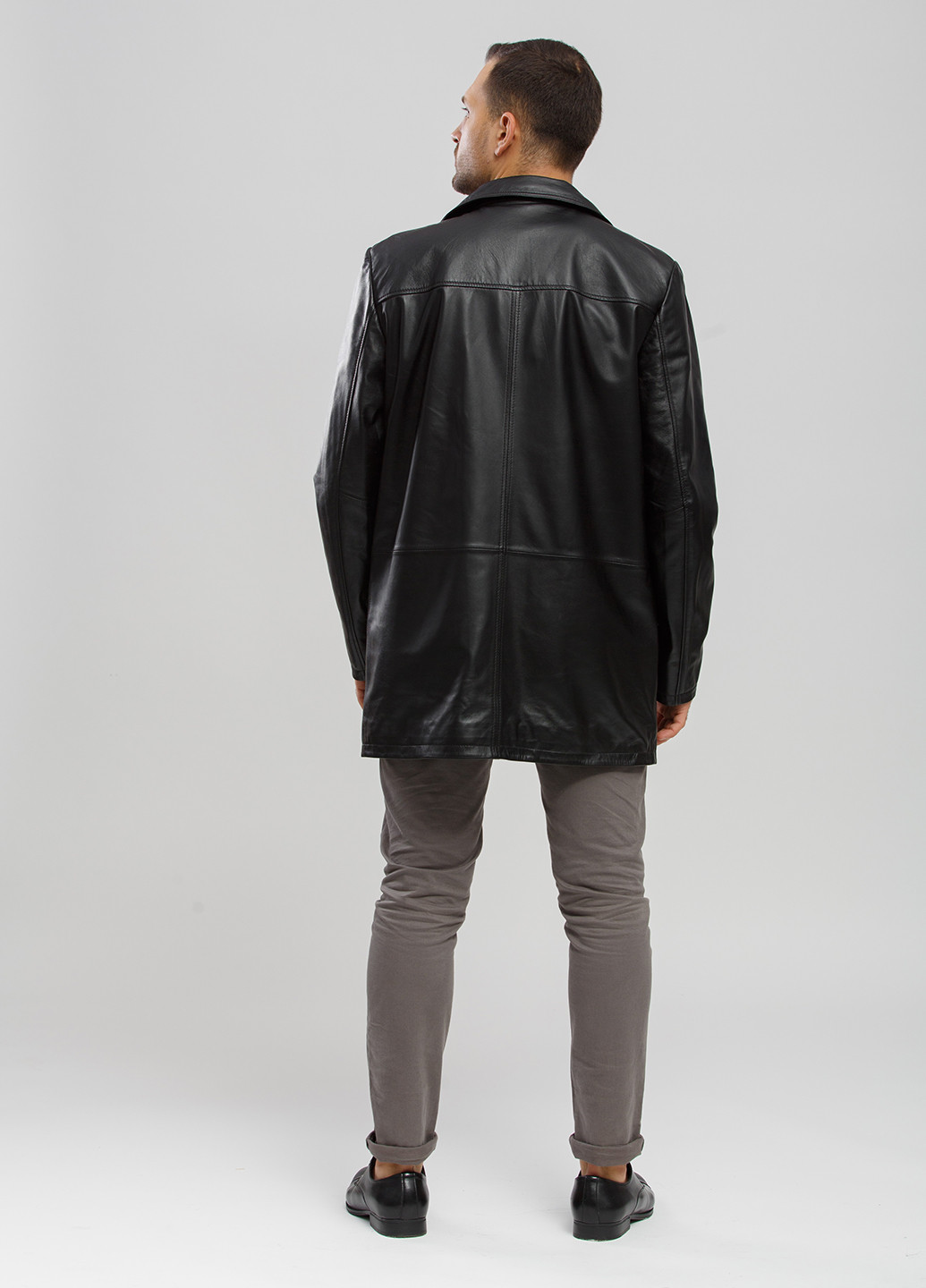Черная демисезонная куртка кожаная Cvk brand