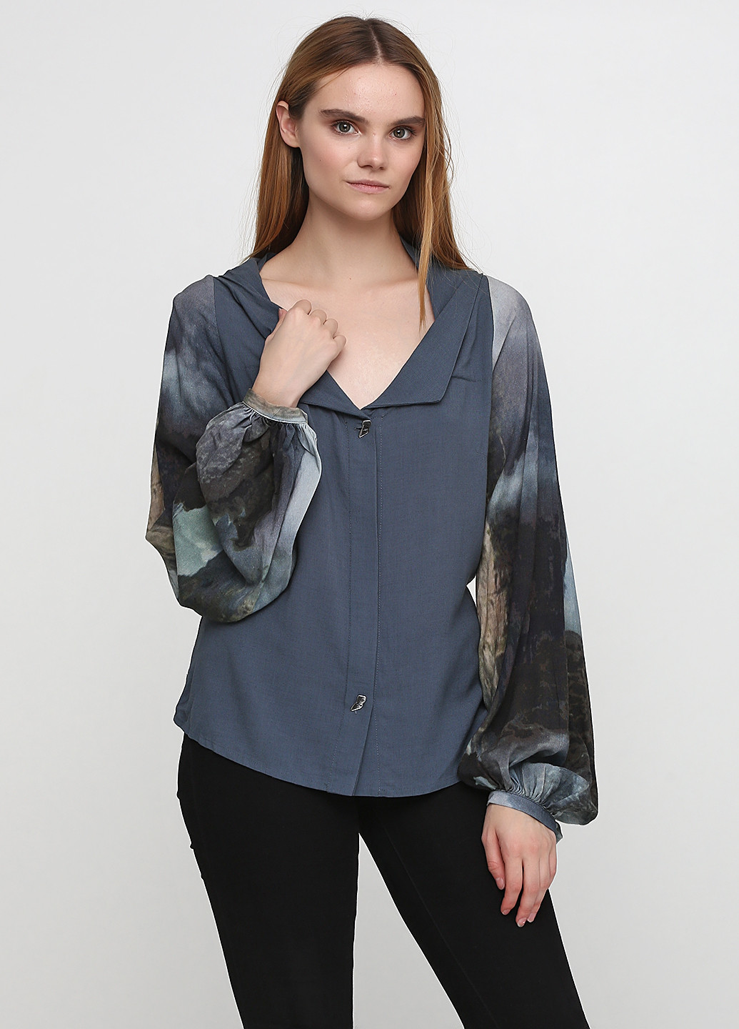Серая демисезонная блуза Oblique