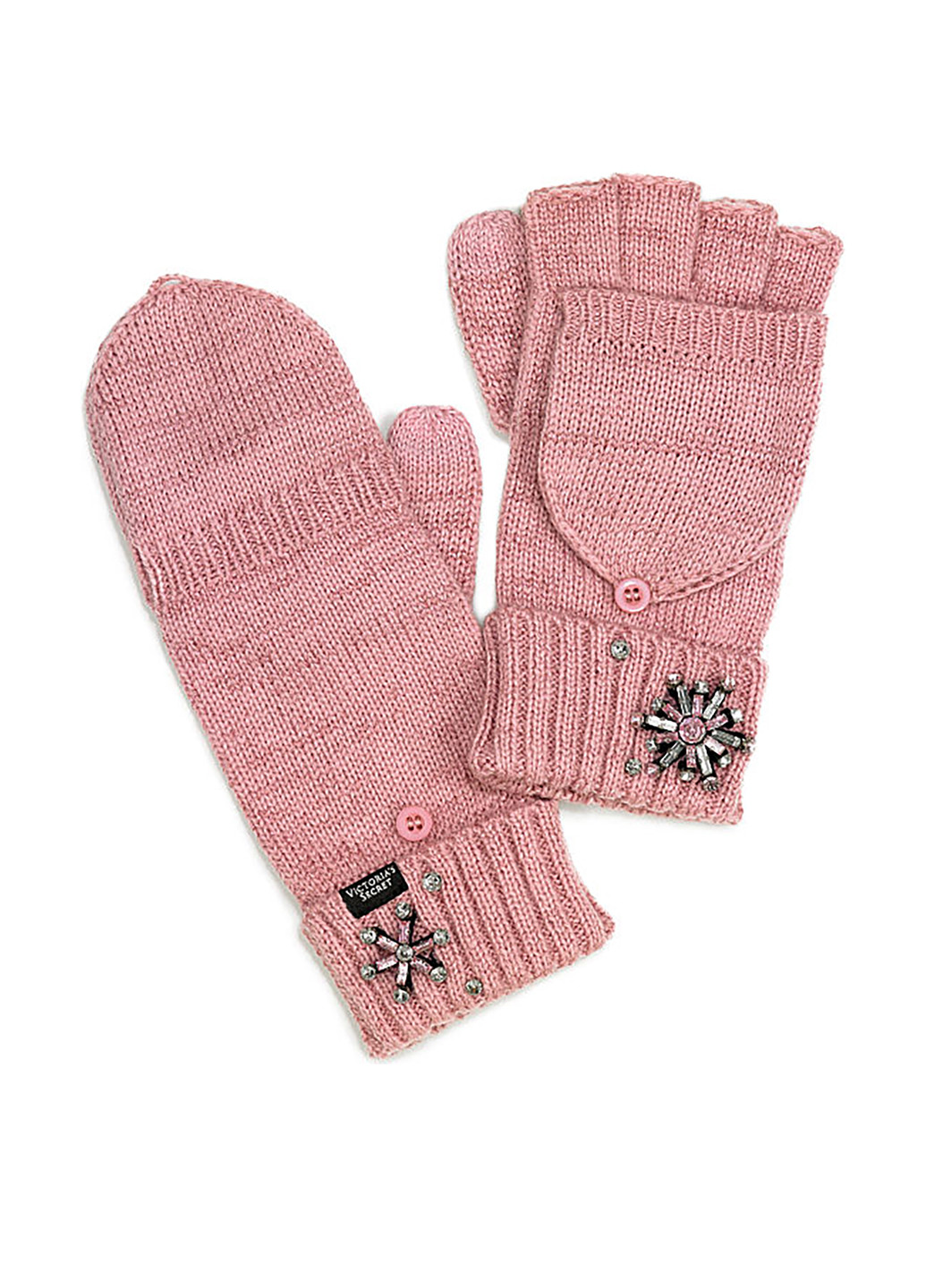 Перчатки Victoria's Secret однотонные розовые кэжуалы