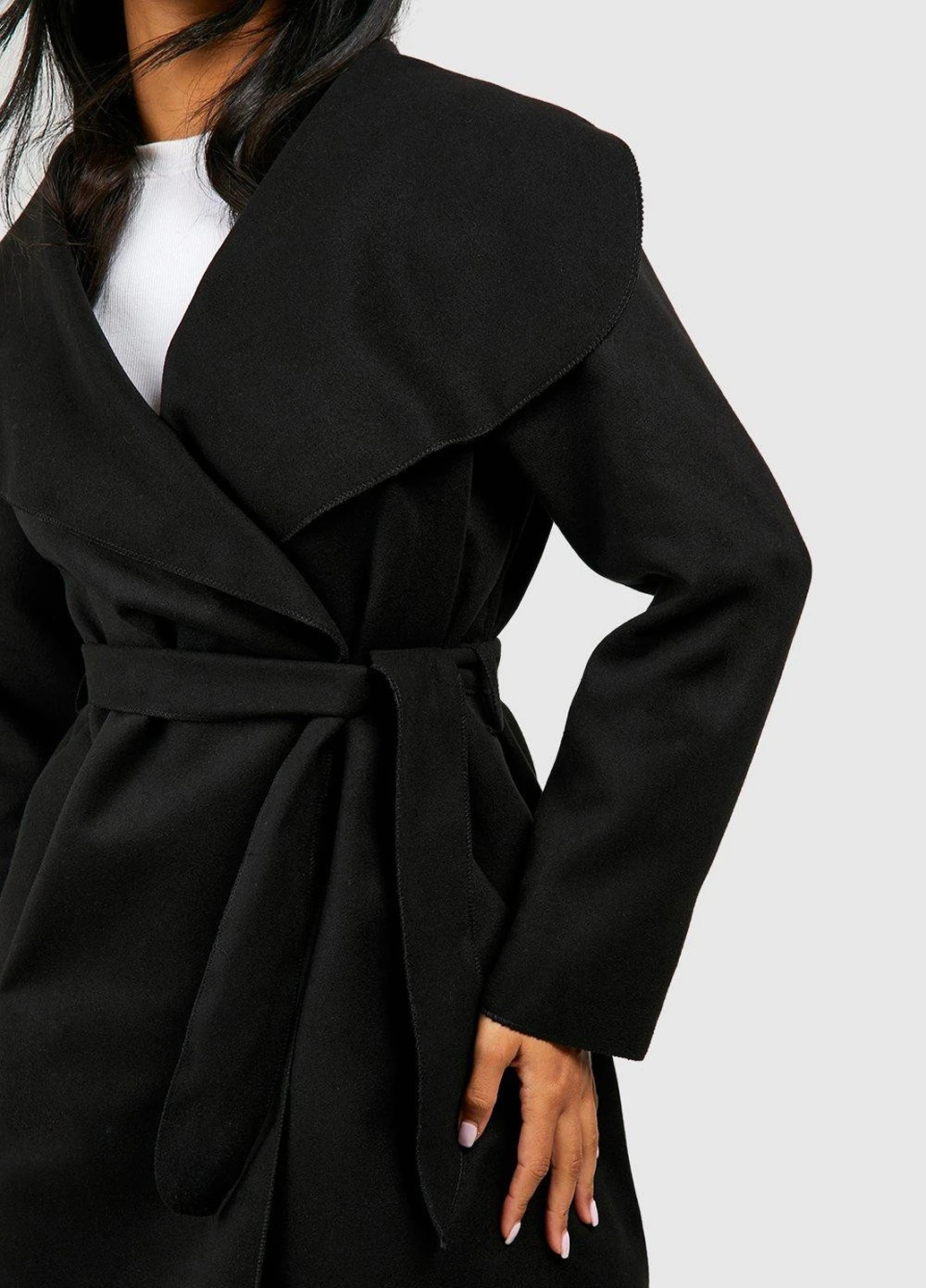 Черное демисезонное Пальто Boohoo