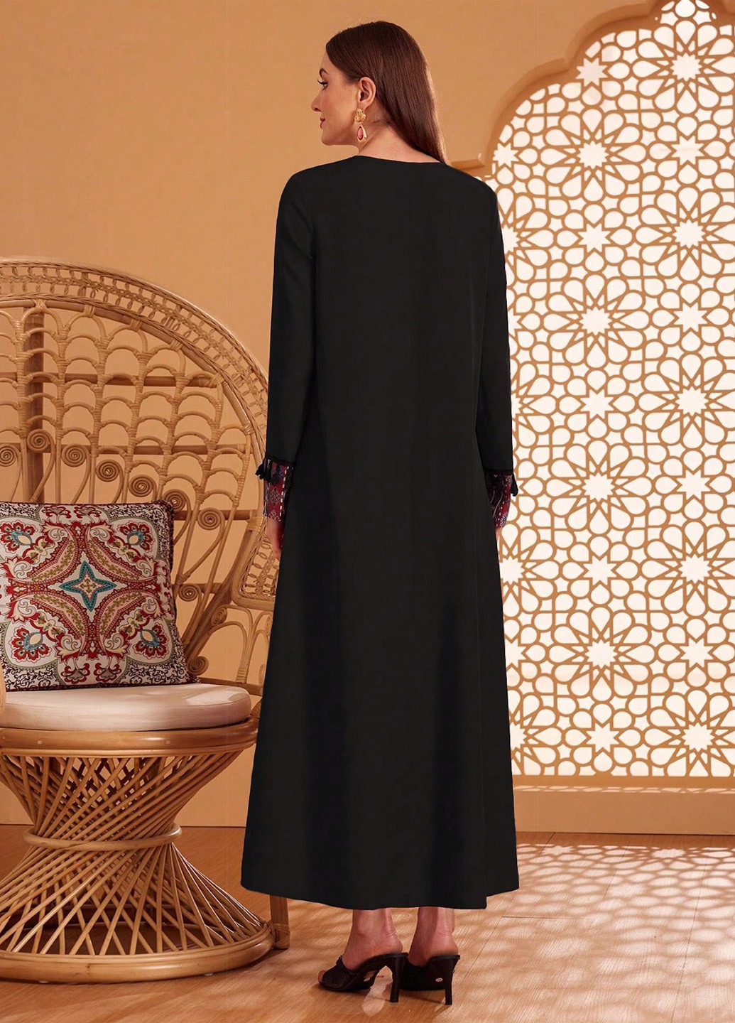 Чорна кежуал сукня а-силует SHEIN з геометричним візерунком