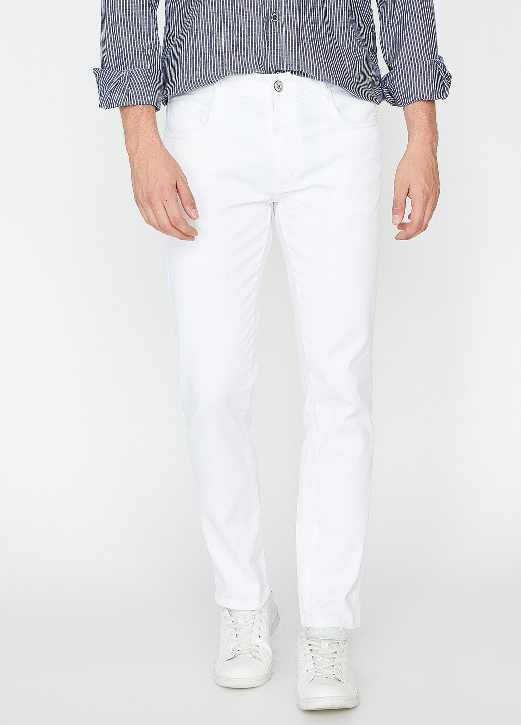 Белые кэжуал летние чиносы брюки KOTON
