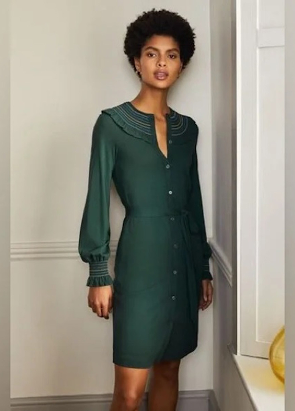 Темно-зелена кежуал сукня Boden однотонна