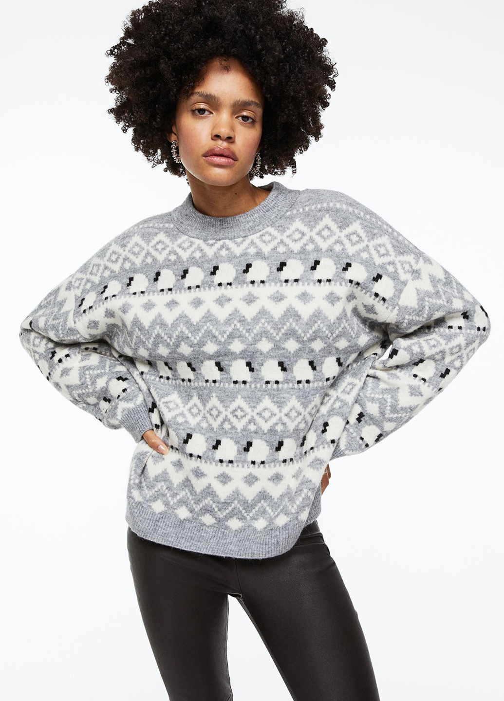 Светло-серый демисезонный кофта свободного кроя джемпер H&M