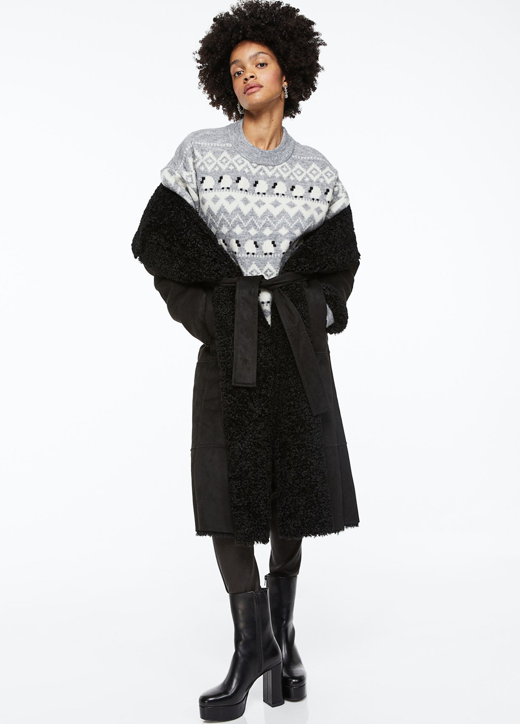 Светло-серый демисезонный кофта свободного кроя джемпер H&M