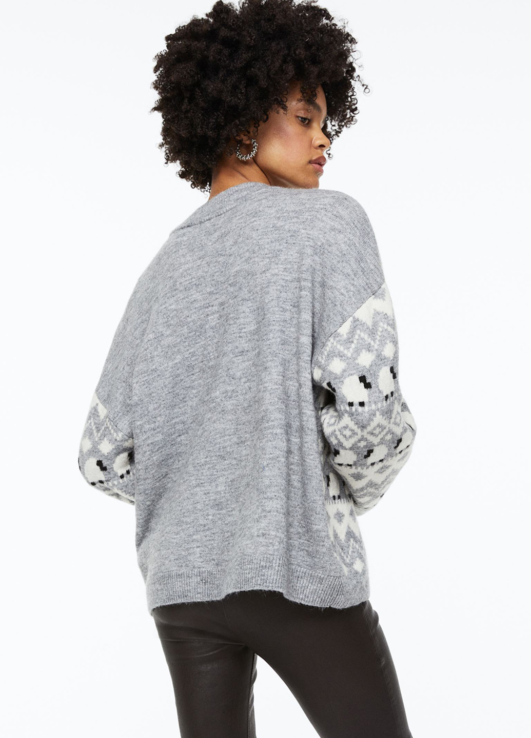 Светло-серый демисезонный кофта свободного кроя джемпер H&M