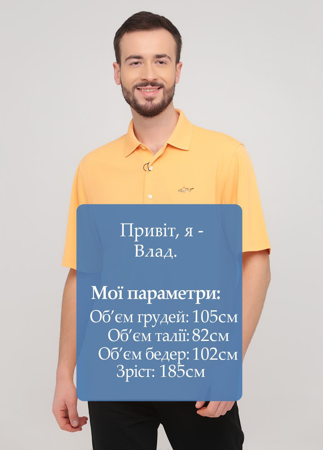 Оранжевая футболка-поло для мужчин Greg Norman однотонная
