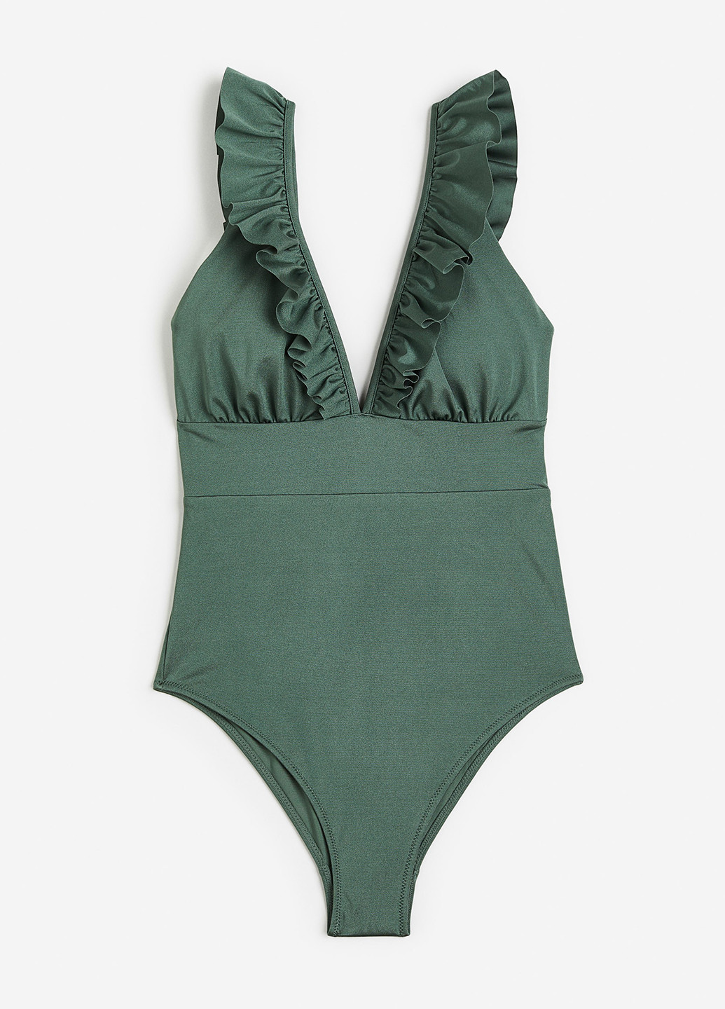 Зеленый летний купальник слитный H&M