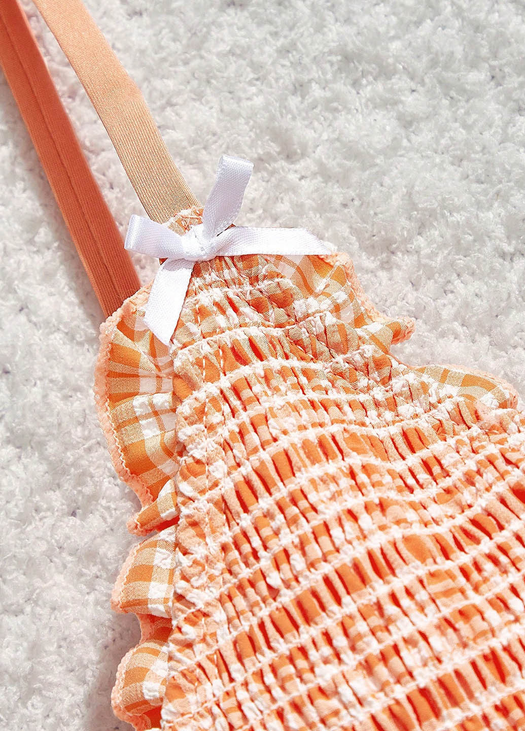 Помаранчевий демісезонний купальник (топ, трусики) танкіні, роздільний SHEIN