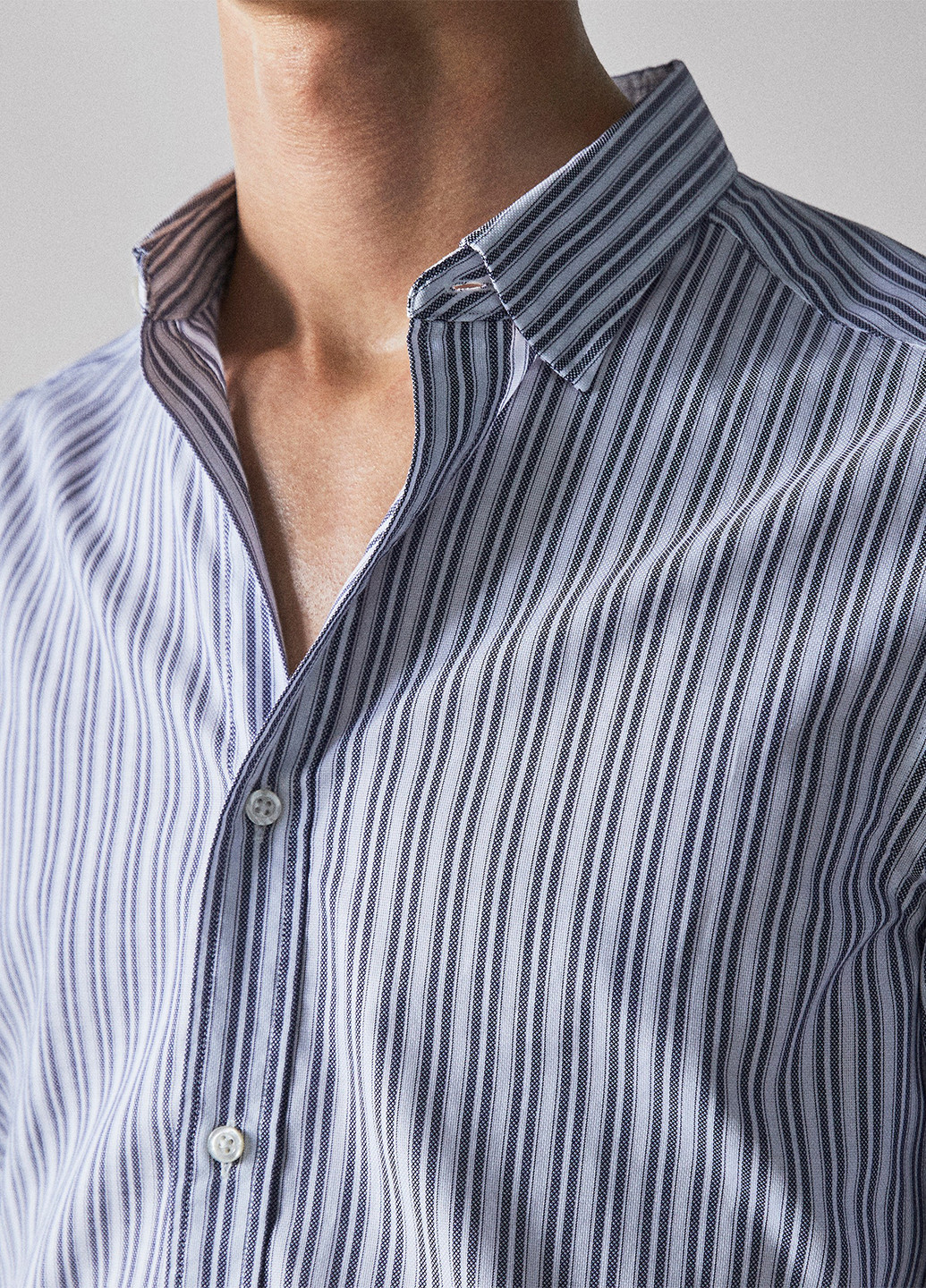 Синяя кэжуал рубашка в полоску Massimo Dutti