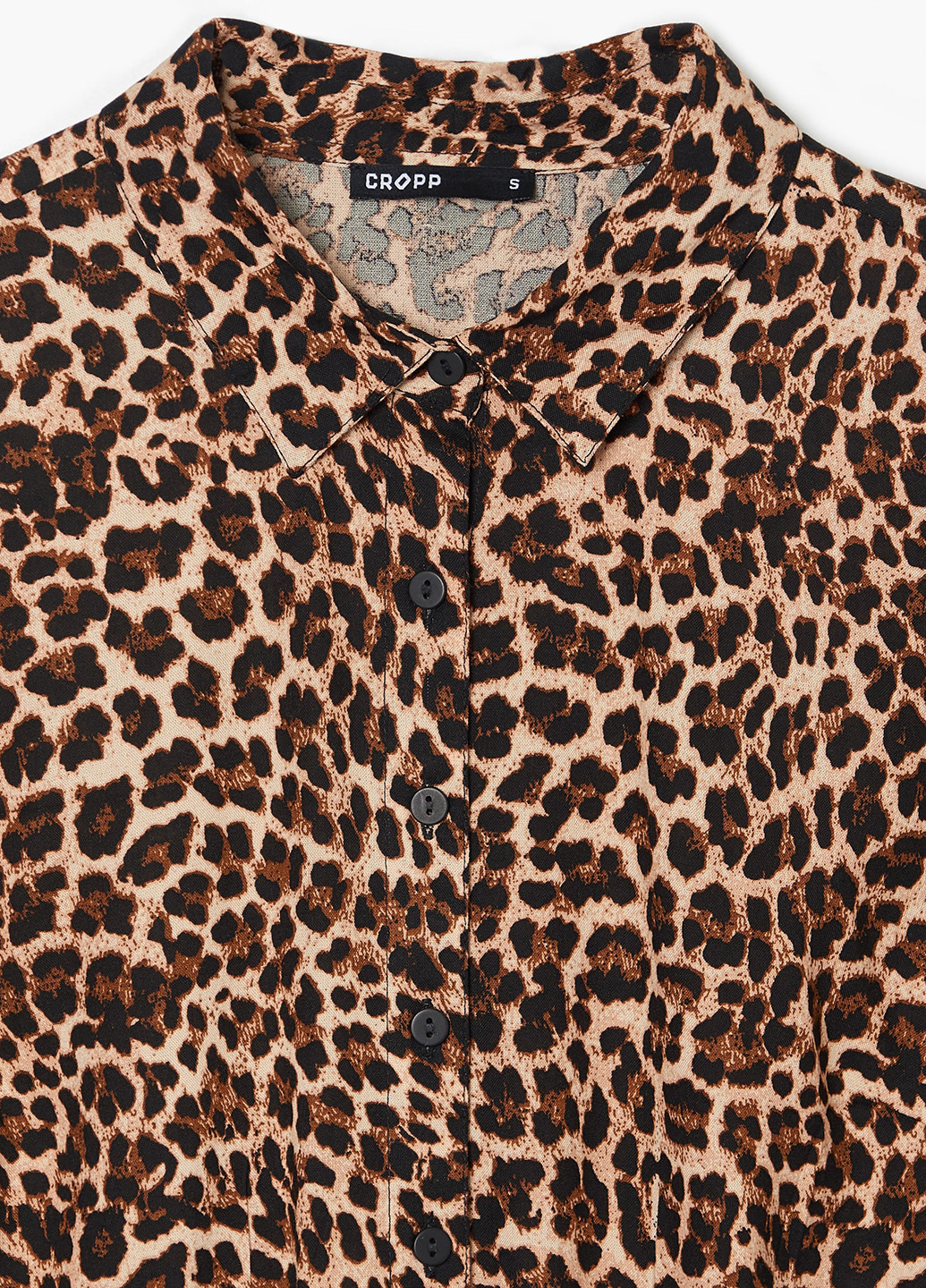 Коричневое кэжуал платье рубашка Cropp леопардовый